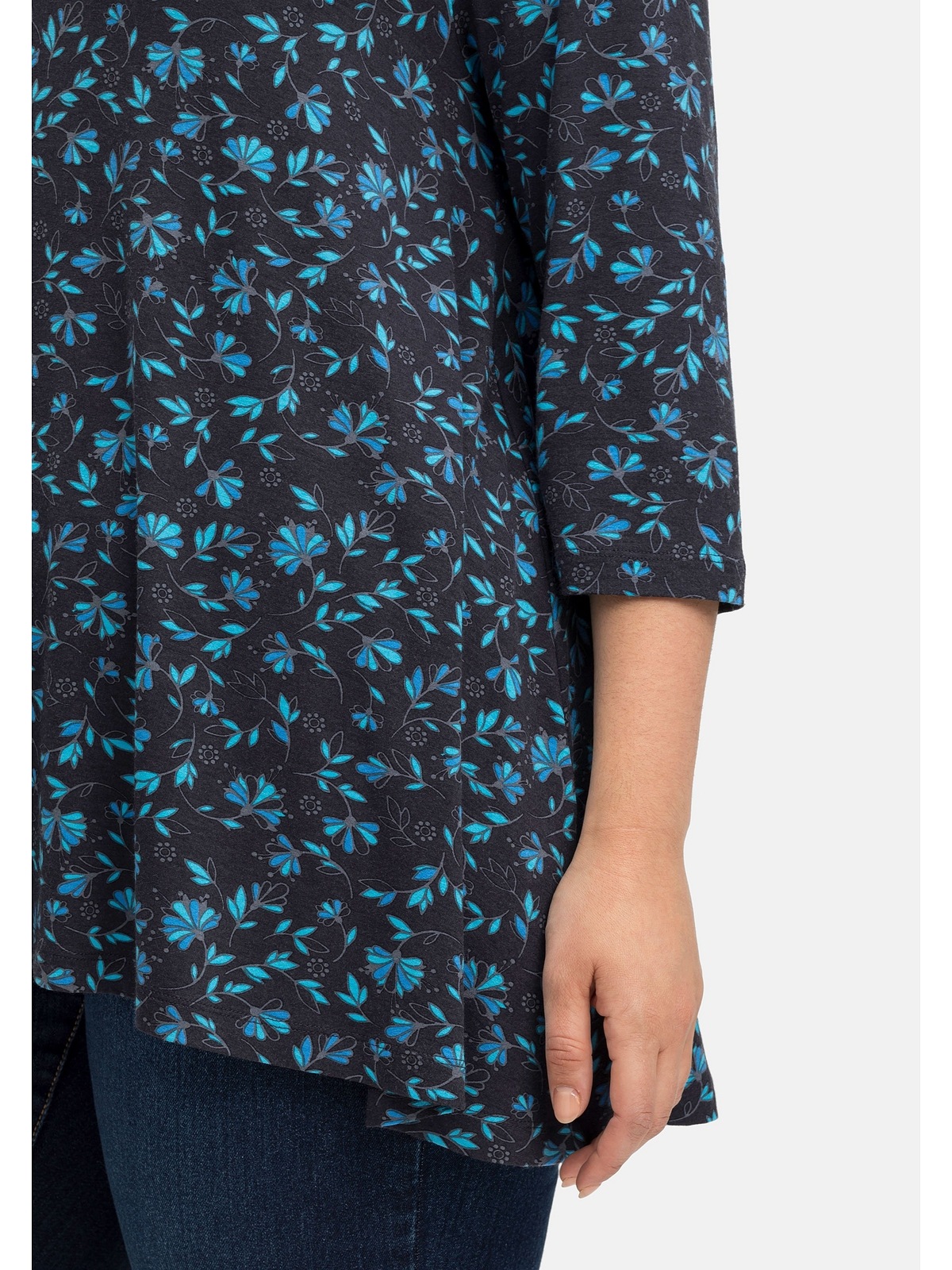 Sheego 3/4-Arm-Shirt Alloverdruck mit 3/4-Arm kaufen und für | BAUR Größen«, »Große