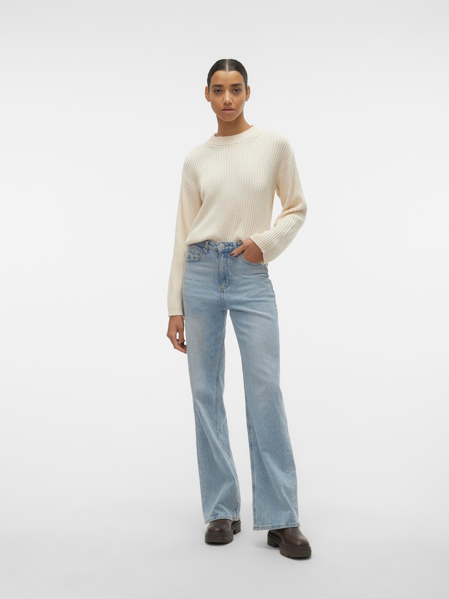 Vero Moda Rundhalspullover »VMHILDE LS O-NECK SHORT PULLOVER NOOS«