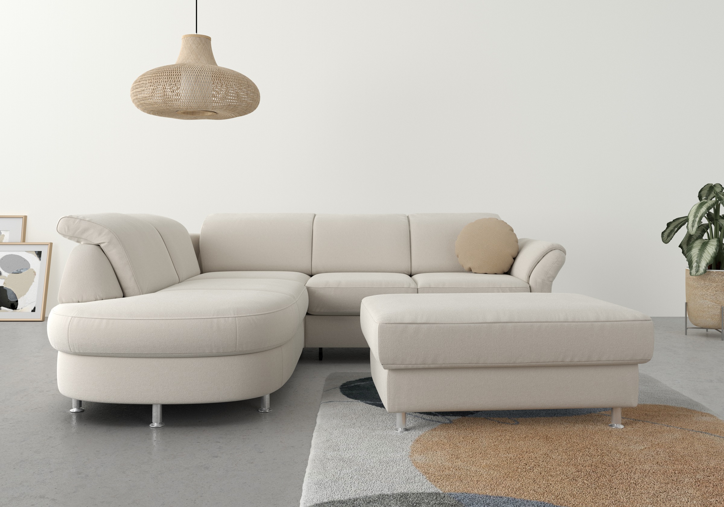 sit&more Ecksofa "Apulia L-Form" wahlweise Schlaffunktion, Bettkasten und Kopf- und Armteilverstellung