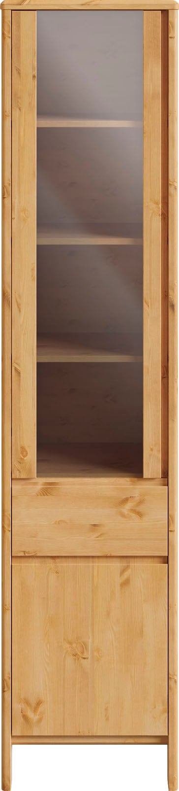Home affaire Vitrine »Luven«, Höhe 192 cm, Massivholz, 2 Türen und 1  Schublade bestellen | BAUR