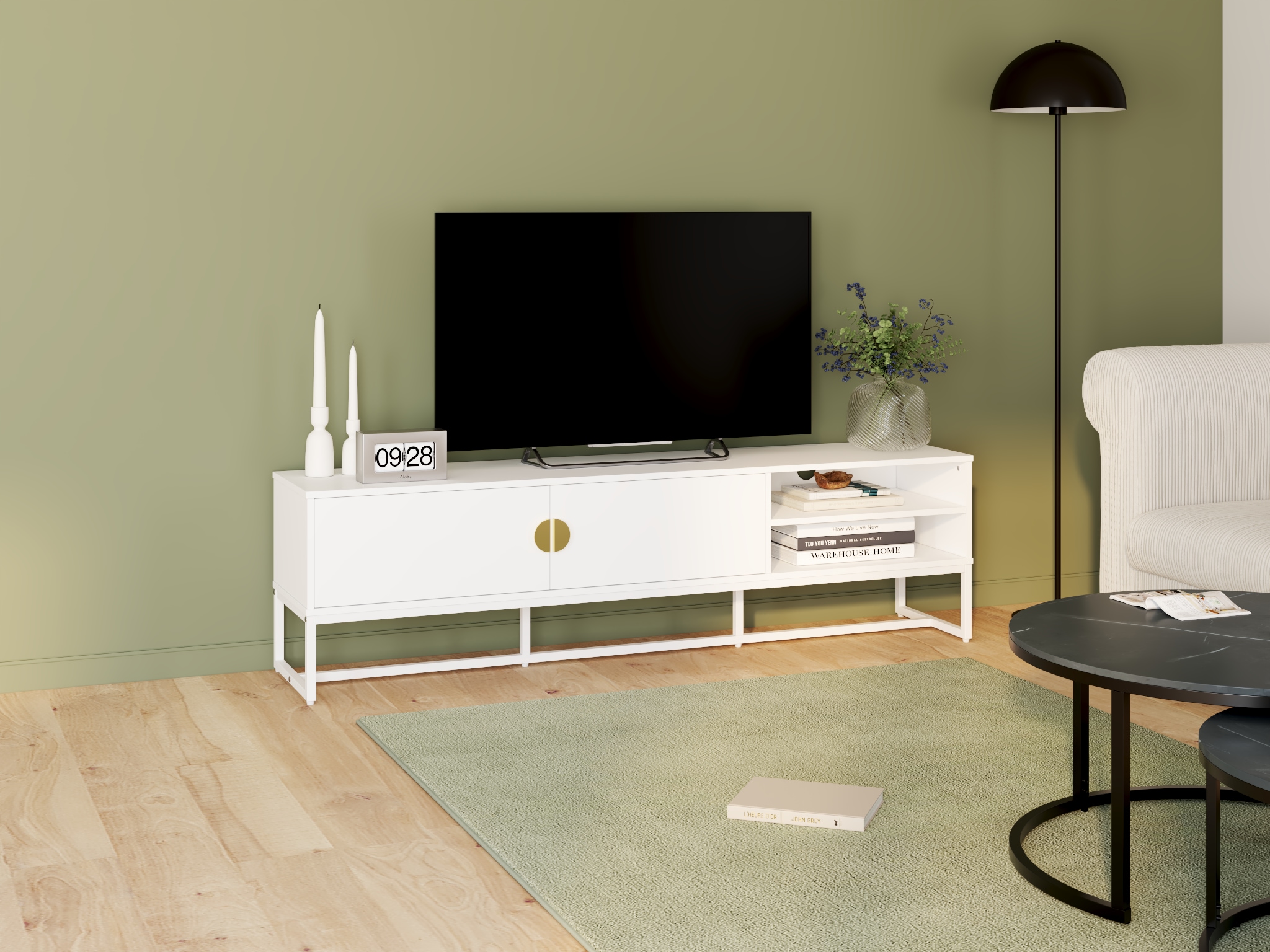 Dorel Home Chesterfield-Sessel »Felix II in Breit-Cord« mit Rückenlehne 3-fach verstellbar, Beine Massivholz, Sitzhöhe 46 cm