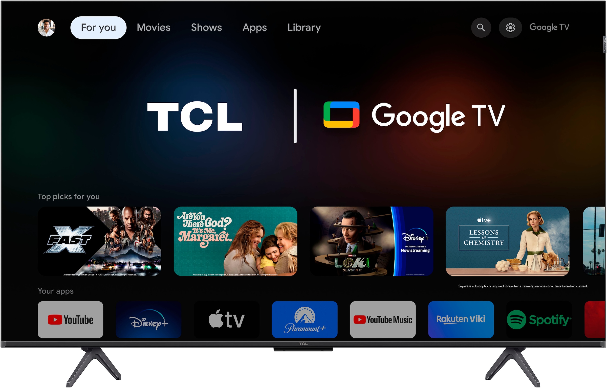 TCL QLED-Fernseher »50C61BX1«, 4K Ultra HD, Smart-TV-Google TV-Android TV