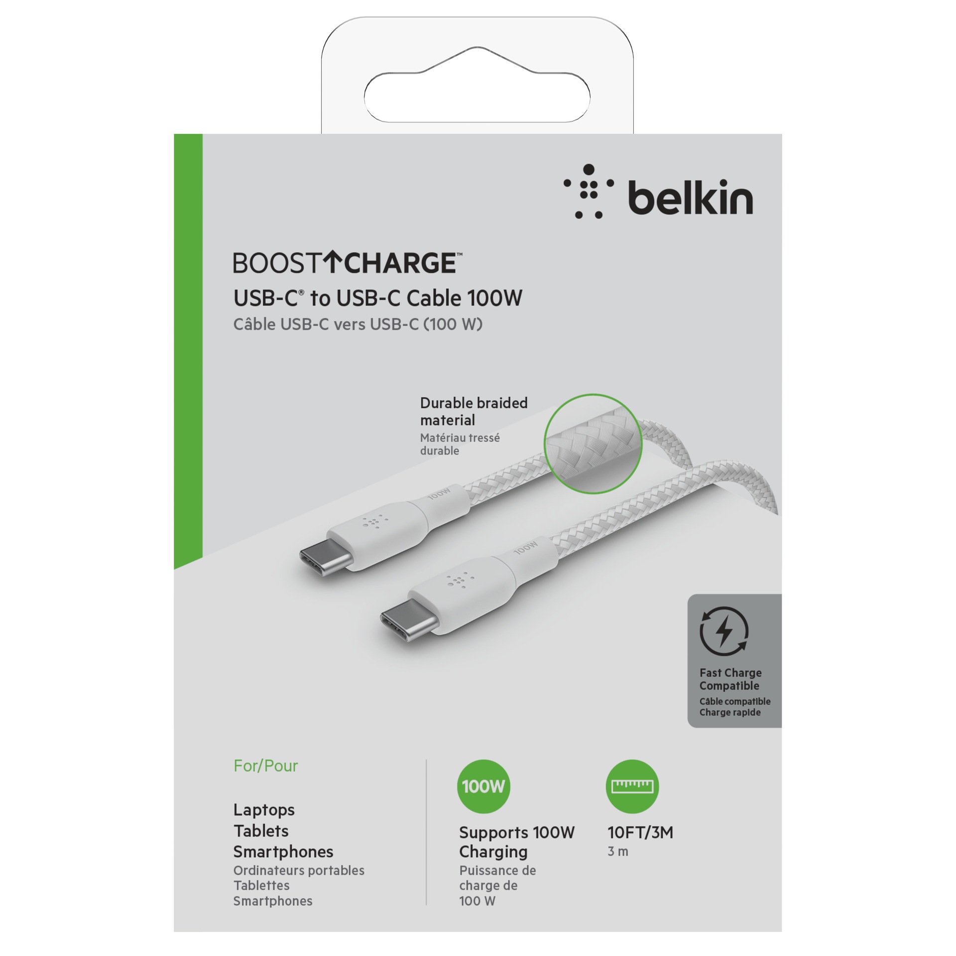 Belkin USB-Kabel »BOOST CHARGE USB-C/USB-C Kabel, bis 100 W, 3m«, USB Typ C-USB Typ C, 300 cm