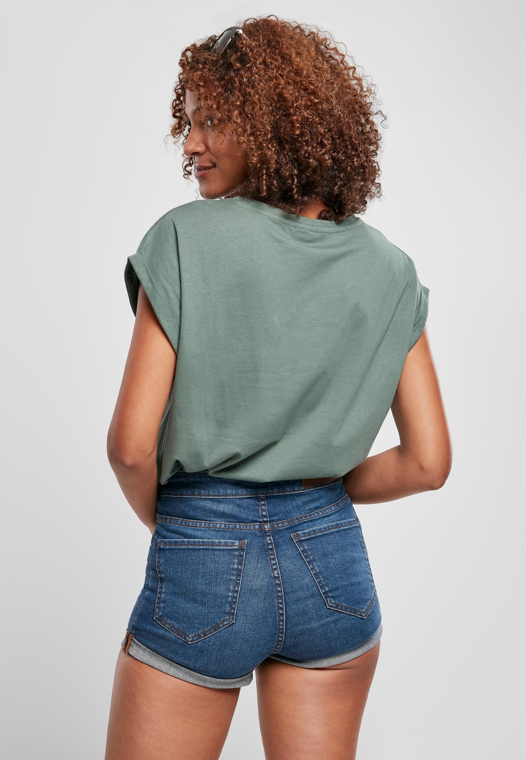 URBAN CLASSICS Kurzarmshirt »Urban Classics Damen Ladies Extended Shoulder Tee«, (1 tlg.)