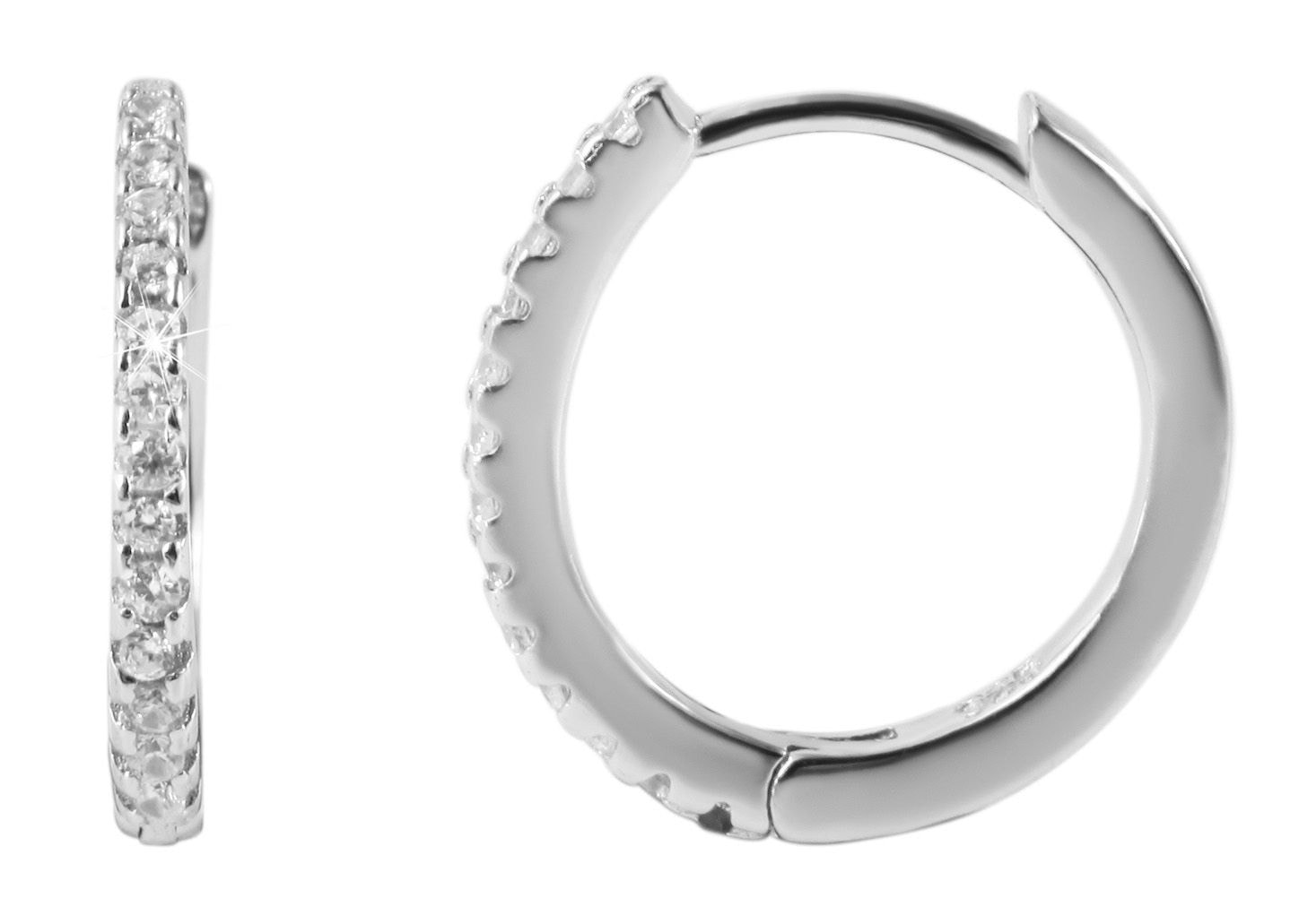 Adelia´s Klappcreolen »Damen Ohrringe – Klappcreole aus 925 Silber mit Zirkonia« Zum Verschenken – ideal zum einfach so