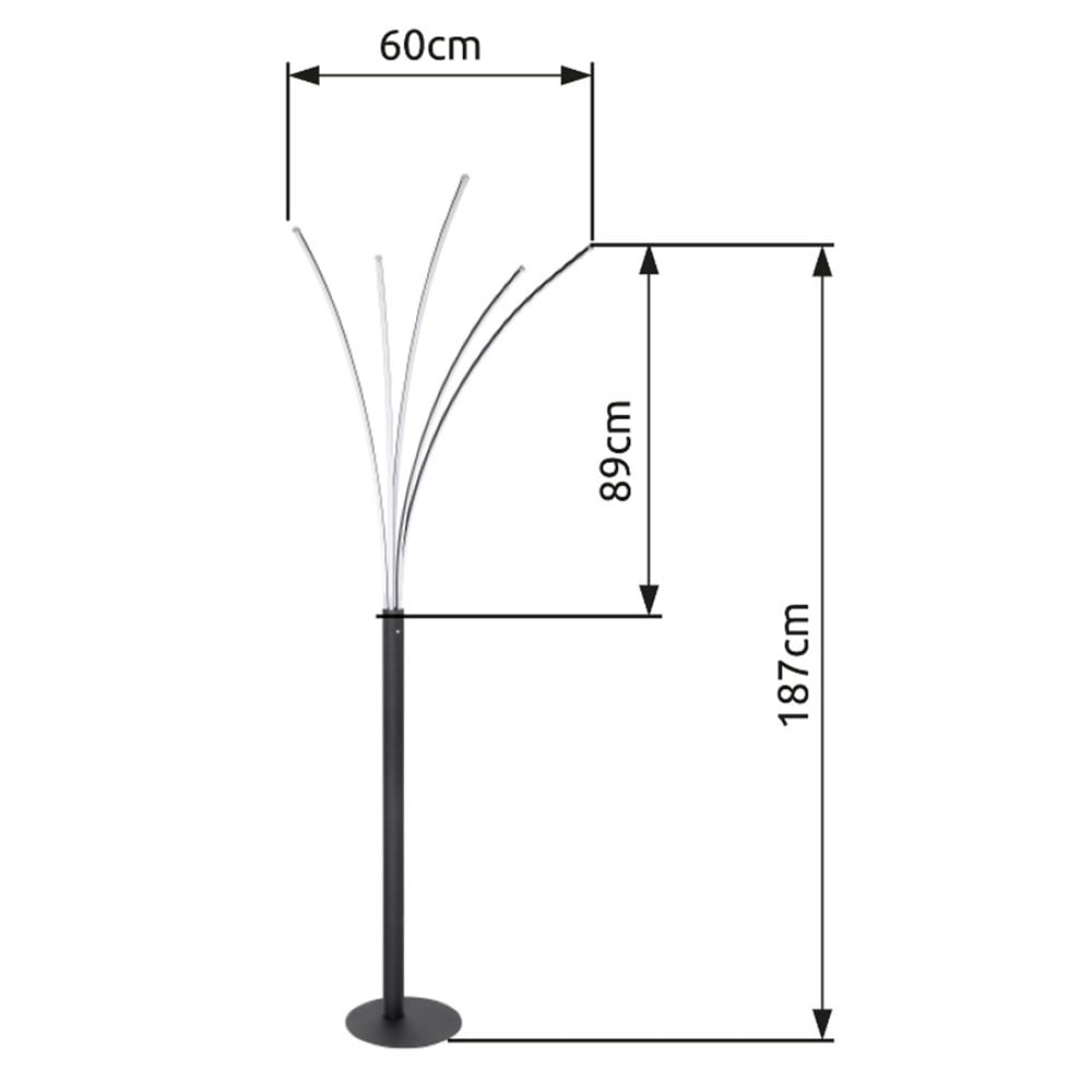 GLOBO LIGHTING Stehlampe »BIZZY« LED-Modul 1 Stk. Warmweiß Stehleuchte Schwarz/Opal, Touch dimmbar, LED 36W