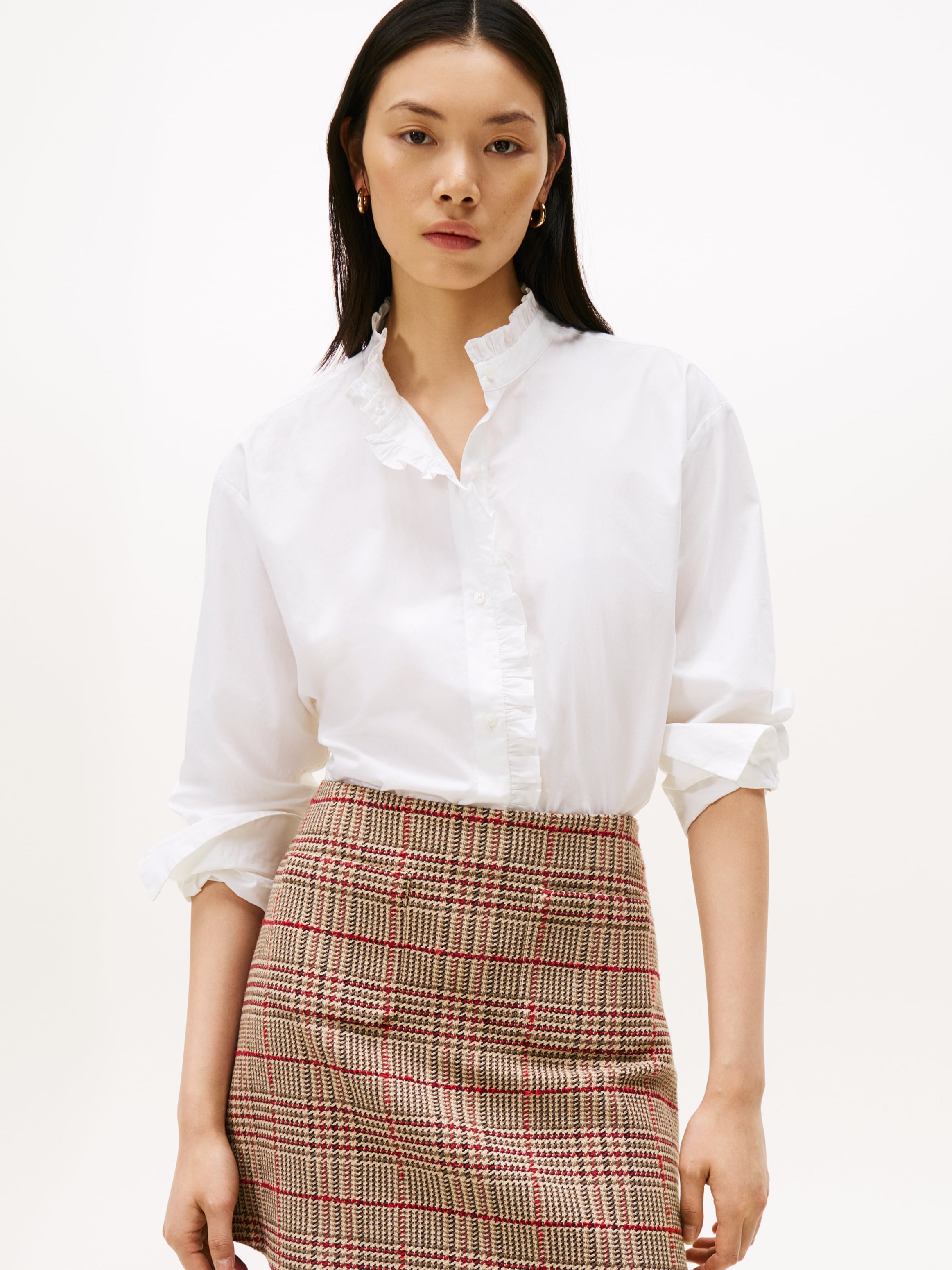 Tommy Hilfiger Rüschenbluse "POPLIN RUFFLE SHIRT" mit Rüschen Detail günstig online kaufen