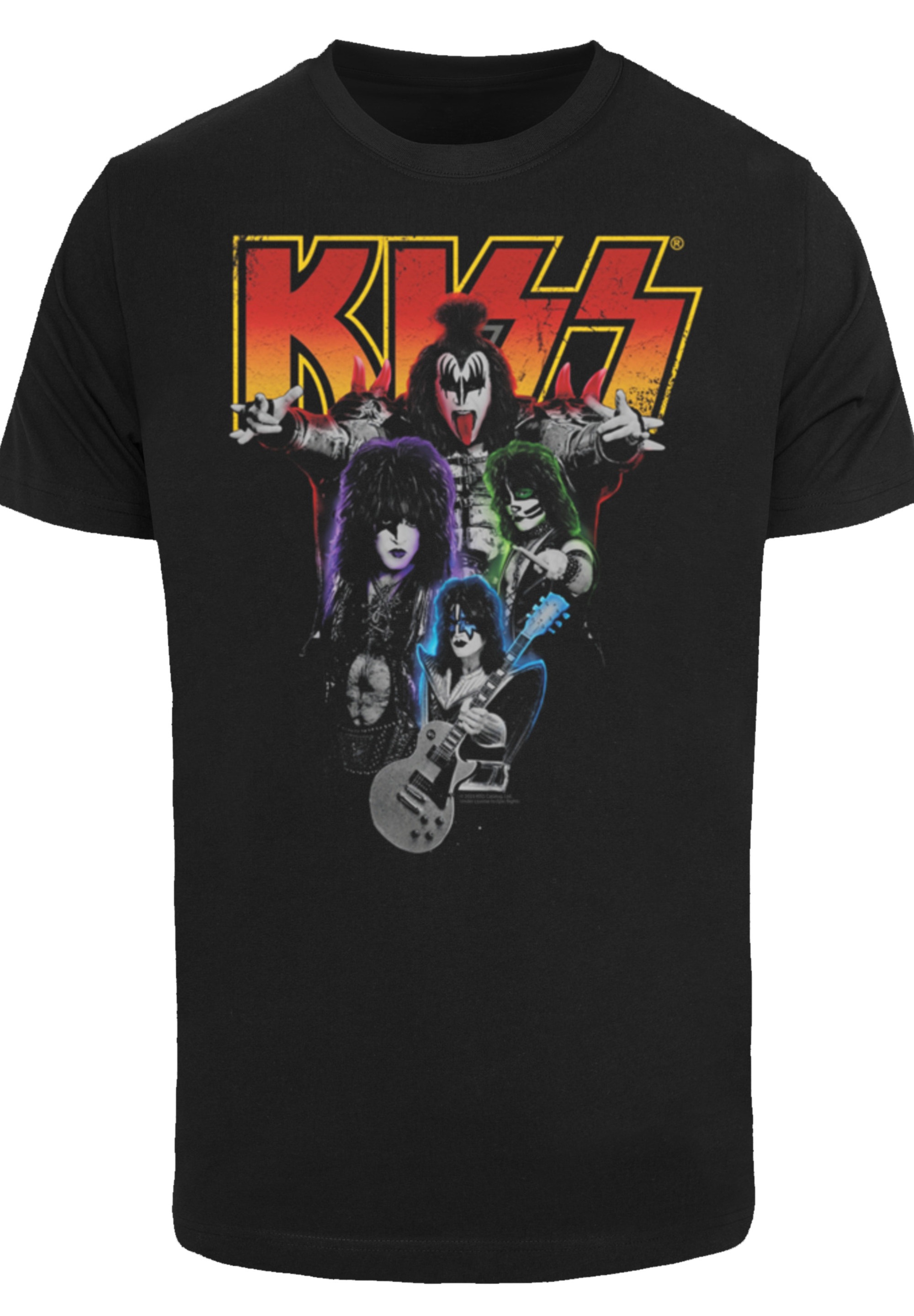 F4NT4STIC T-Shirt »Kiss Rock Band Neon«, Premium Qualität, Musik, By Rock Off