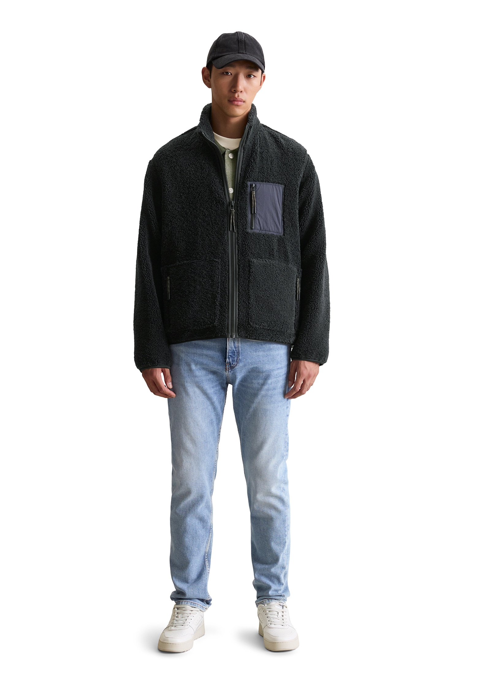 Marc O'Polo DENIM Outdoorjacke »mit Nylon-Brusttasche«, ohne Kapuze