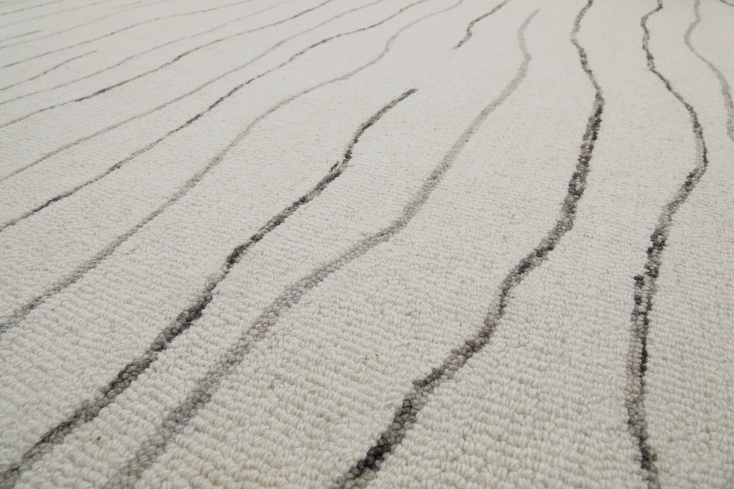 Wecon home Wollteppich »Hamptons ELEVEN«, rund, 10 mm Höhe, Schurwolle, Kurzflor, Wohnzimmer, Schlafzimmer, elegant, Wellen-Muster