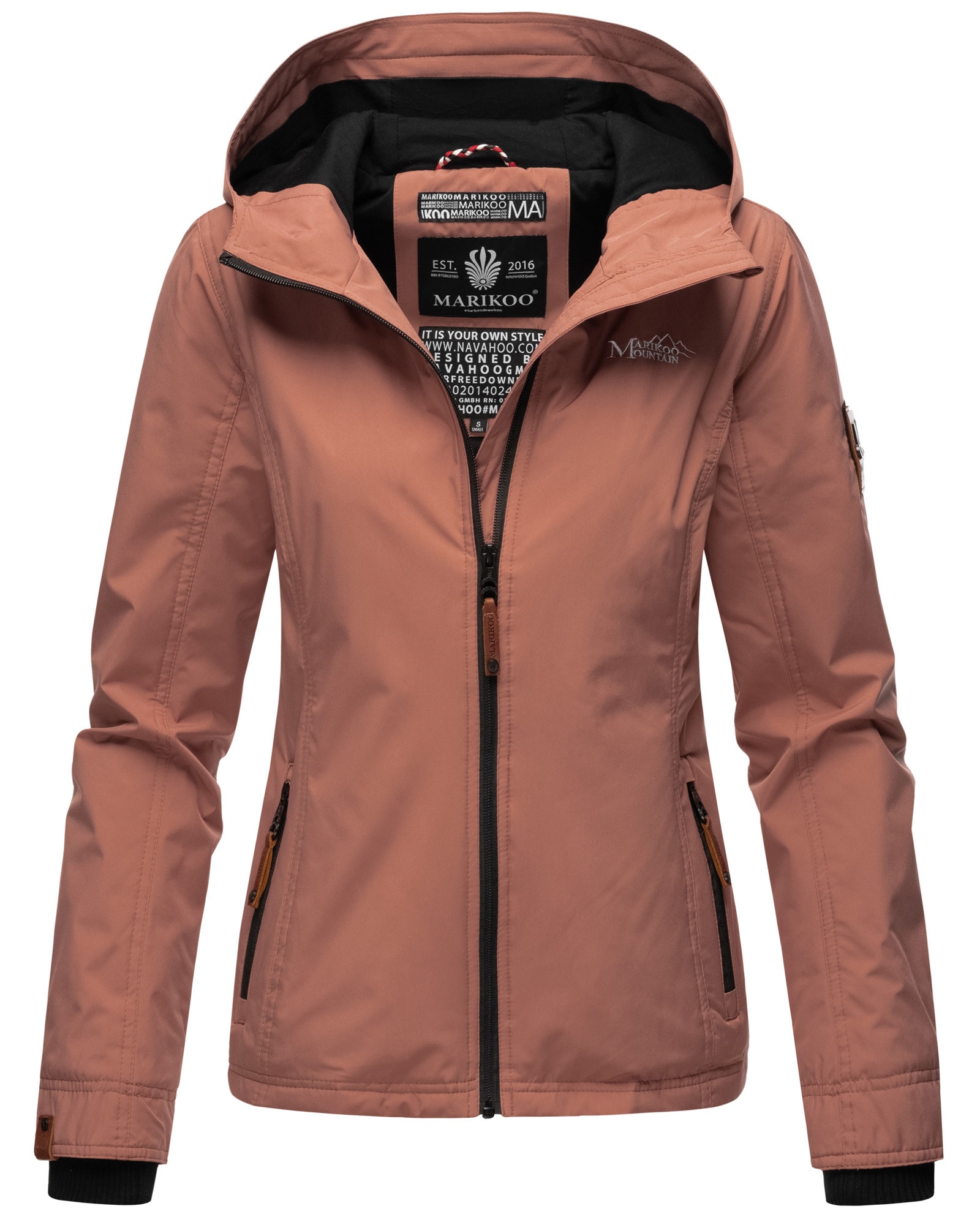 Marikoo Outdoorjacke "Brombeere", sportliche Übergangsjacke mit Kapuze