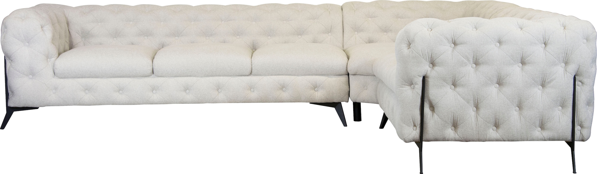 Leonique Chesterfield-Sofa "Amaury L-Form", großes Ecksofa, Chesterfield-Op günstig online kaufen