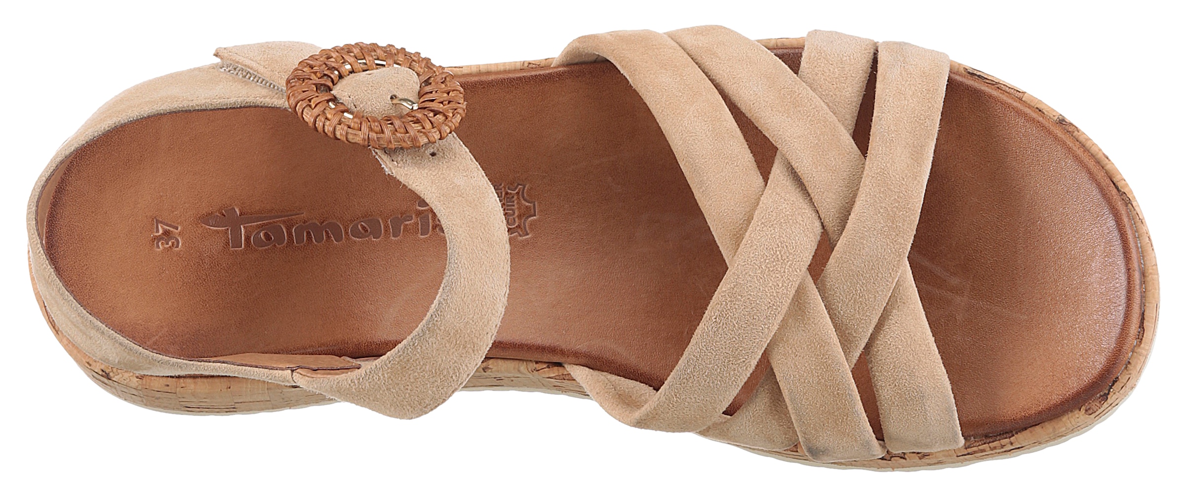 Tamaris Sandalette, Plateau, Sommerschuh, Riemchensandale mit hübscher Zierschnalle