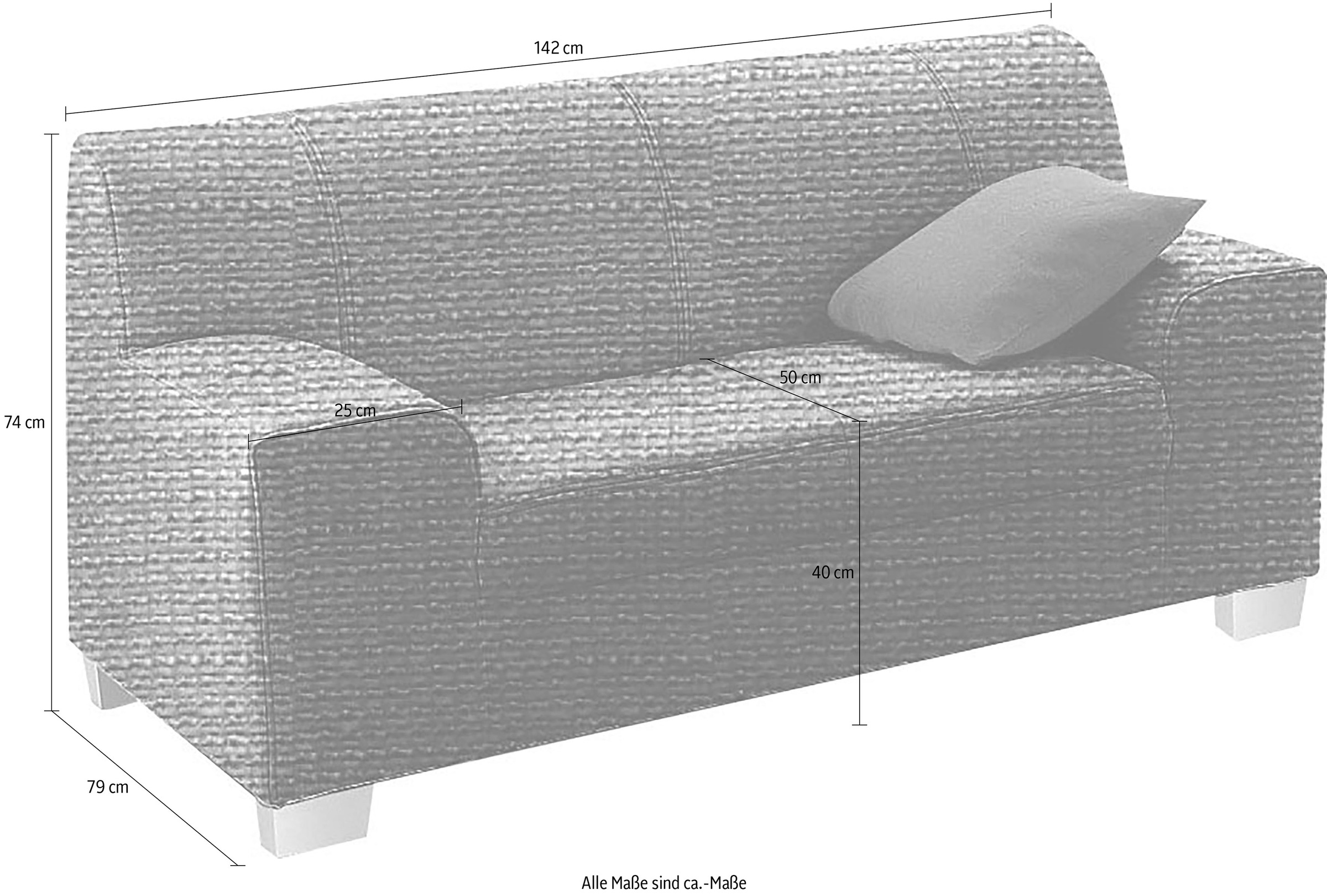 DOMO collection 2-Sitzer »Amando zeitlos und modern, komfortabel,«, in vielen Bezugsvarianten, auch in Leder