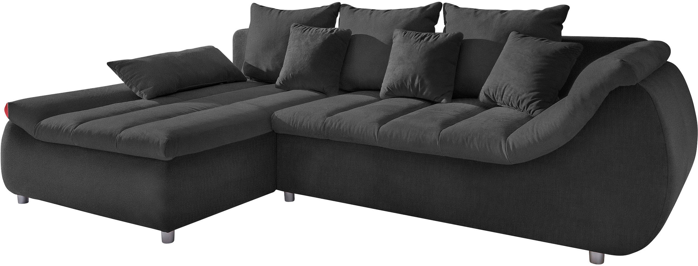 INOSIGN Ecksofa »Imola elegant und bequem, aktuelle Steppung im Sitz, L-Form«, wahlweise mit Bettfunktion