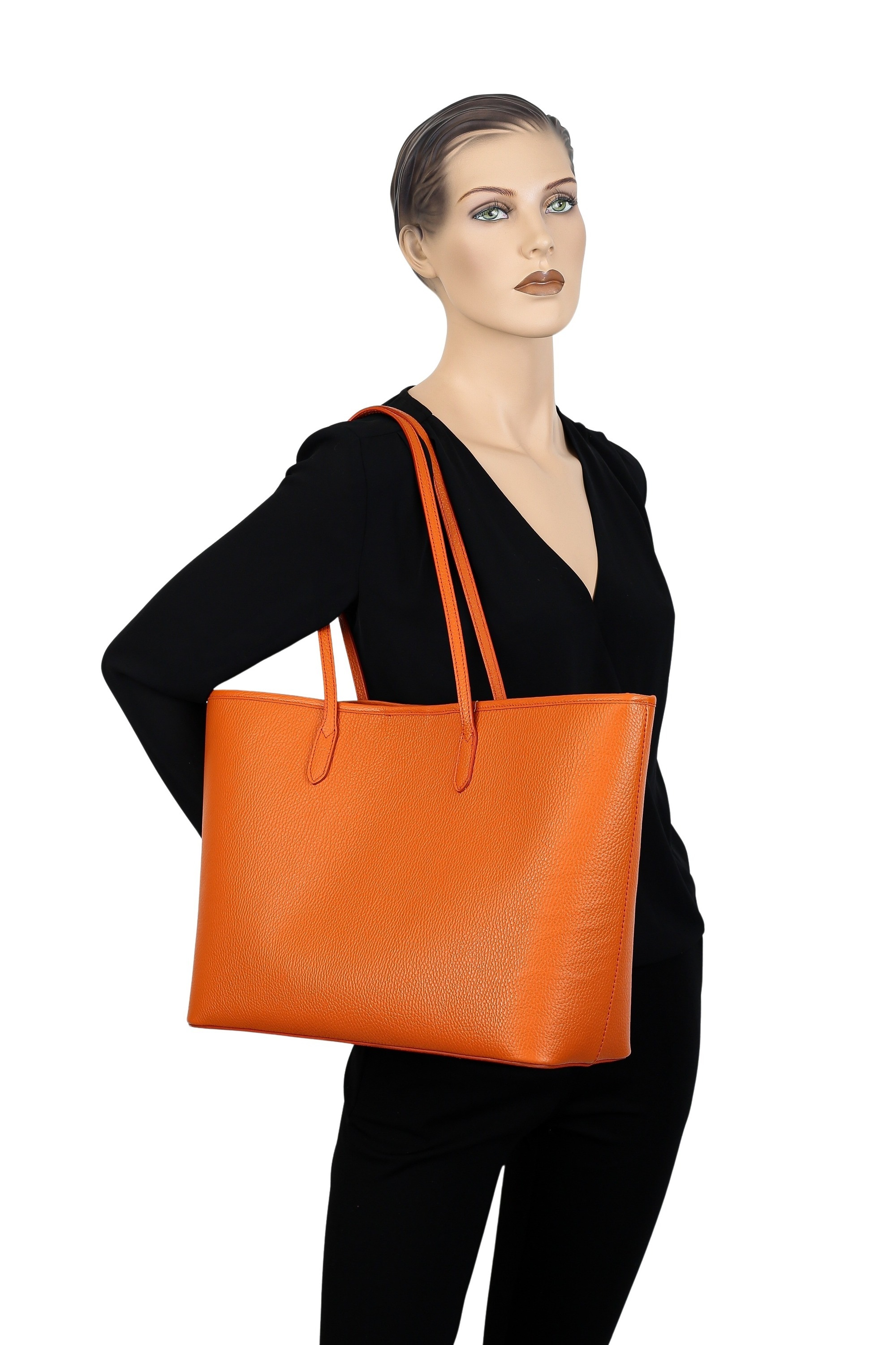 COLLEZIONE ALESSANDRO Schultertasche »Shopperella«, aus italienischem Leder mit langem Trageriemen