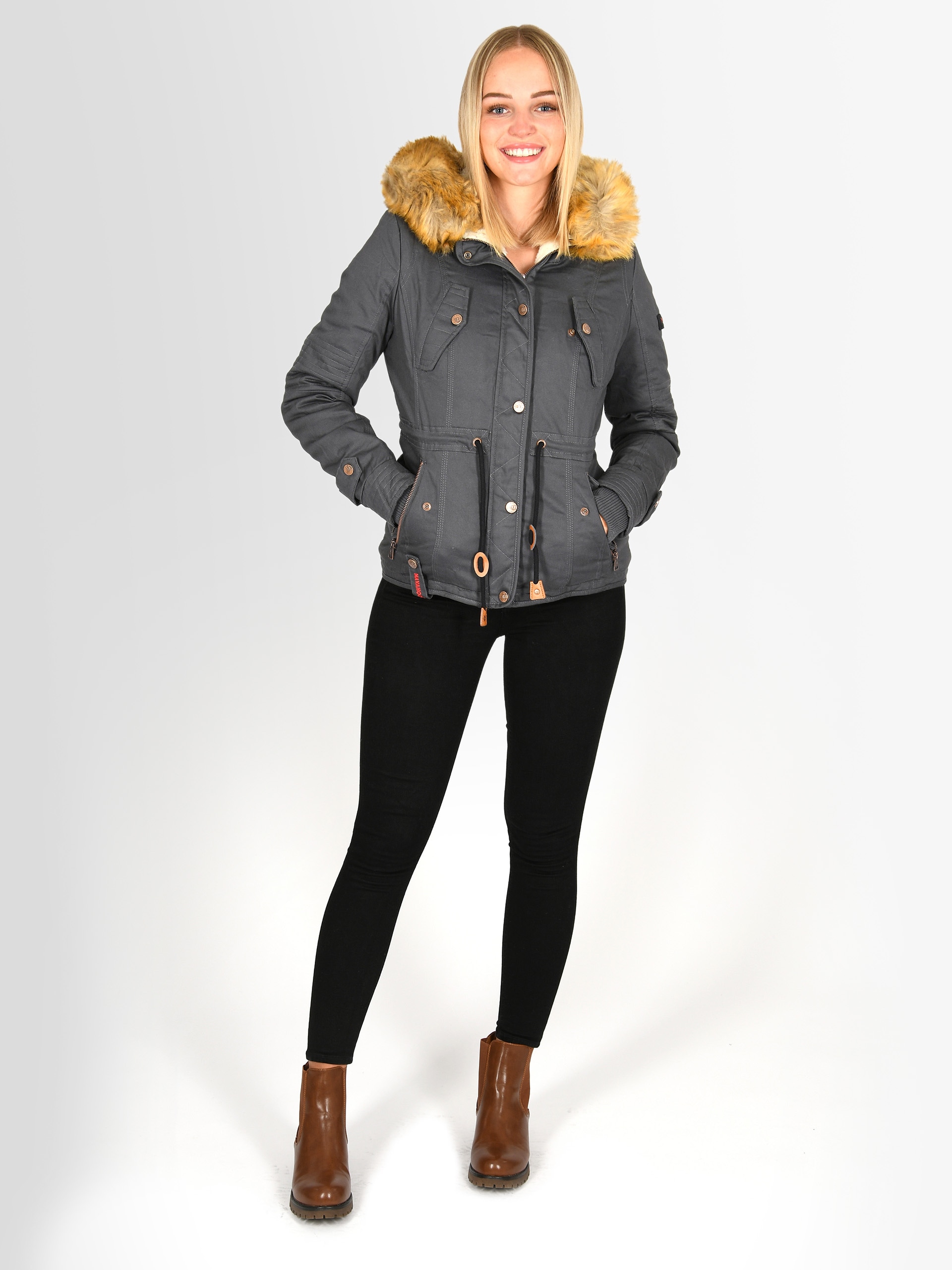 Navahoo Winterjacke »Pearl«, mit warmem Teddyfell