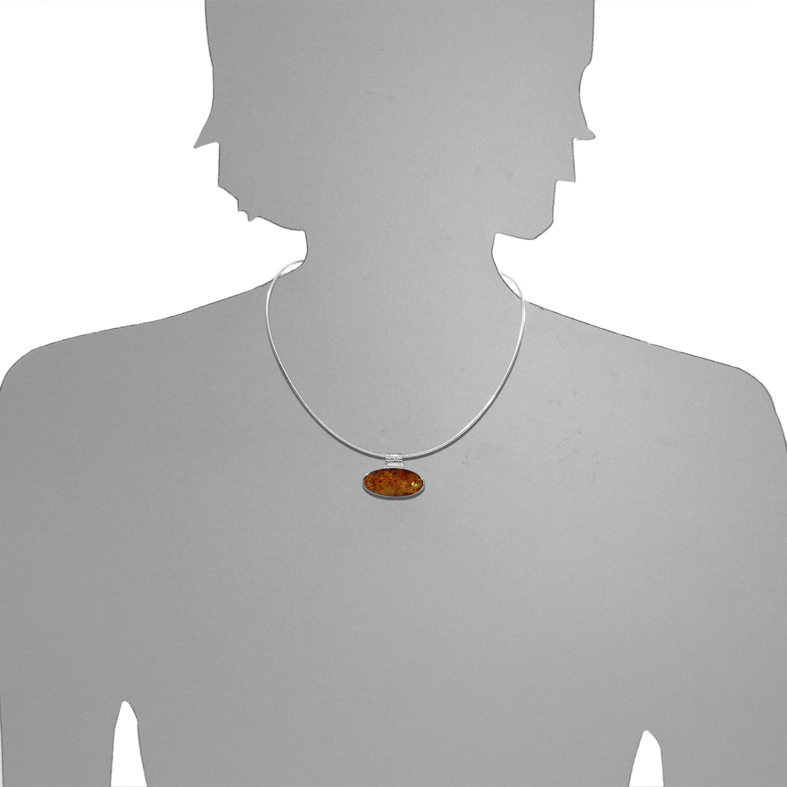 OSTSEE-SCHMUCK Kette mit Anhänger »- Classic 30x13 mm - Silber 925/000 - Bernstein«