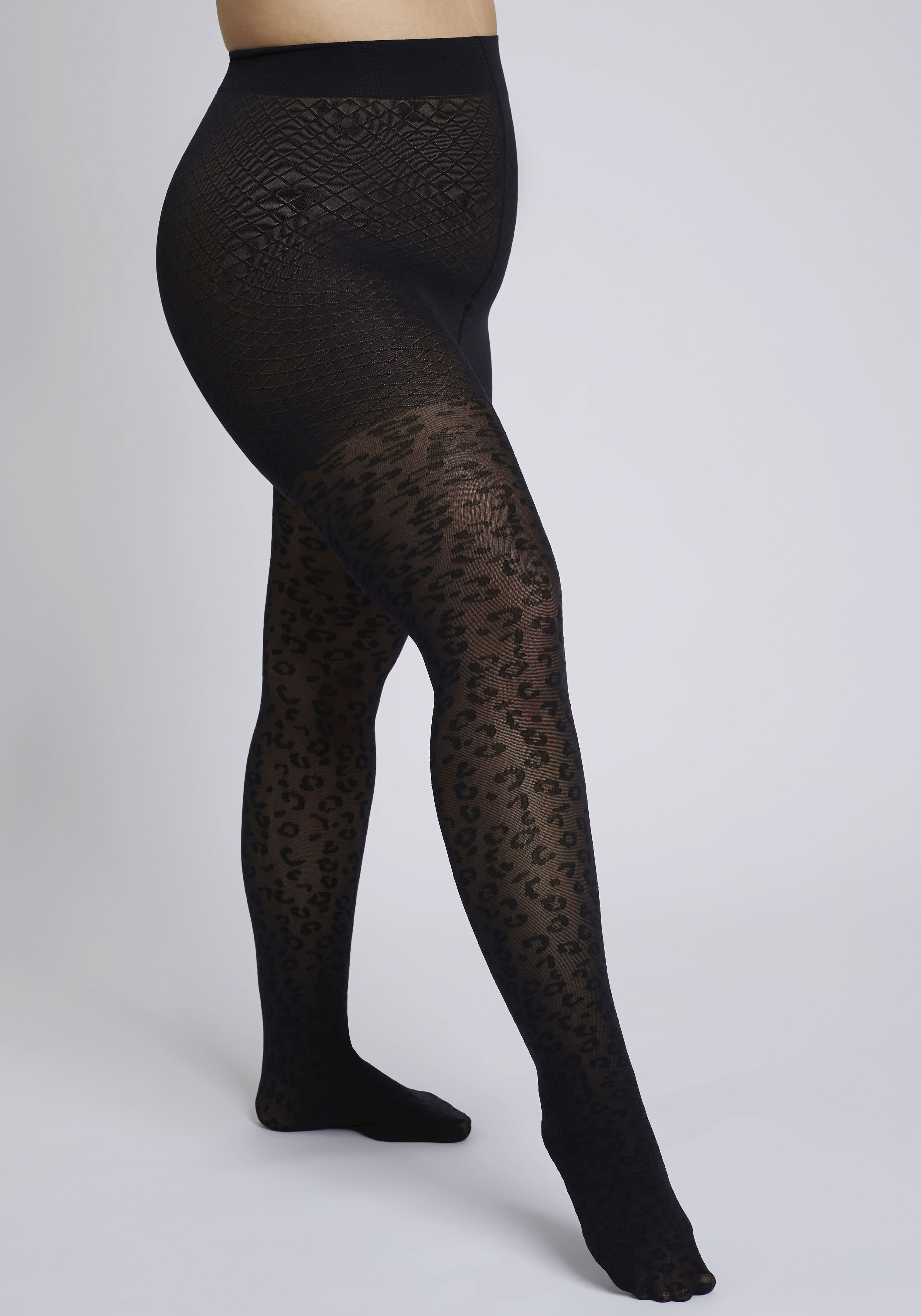Camano Feinstrumpfhose "fine curvy" 50 DEN Curvy-Tights, Leo-Muster