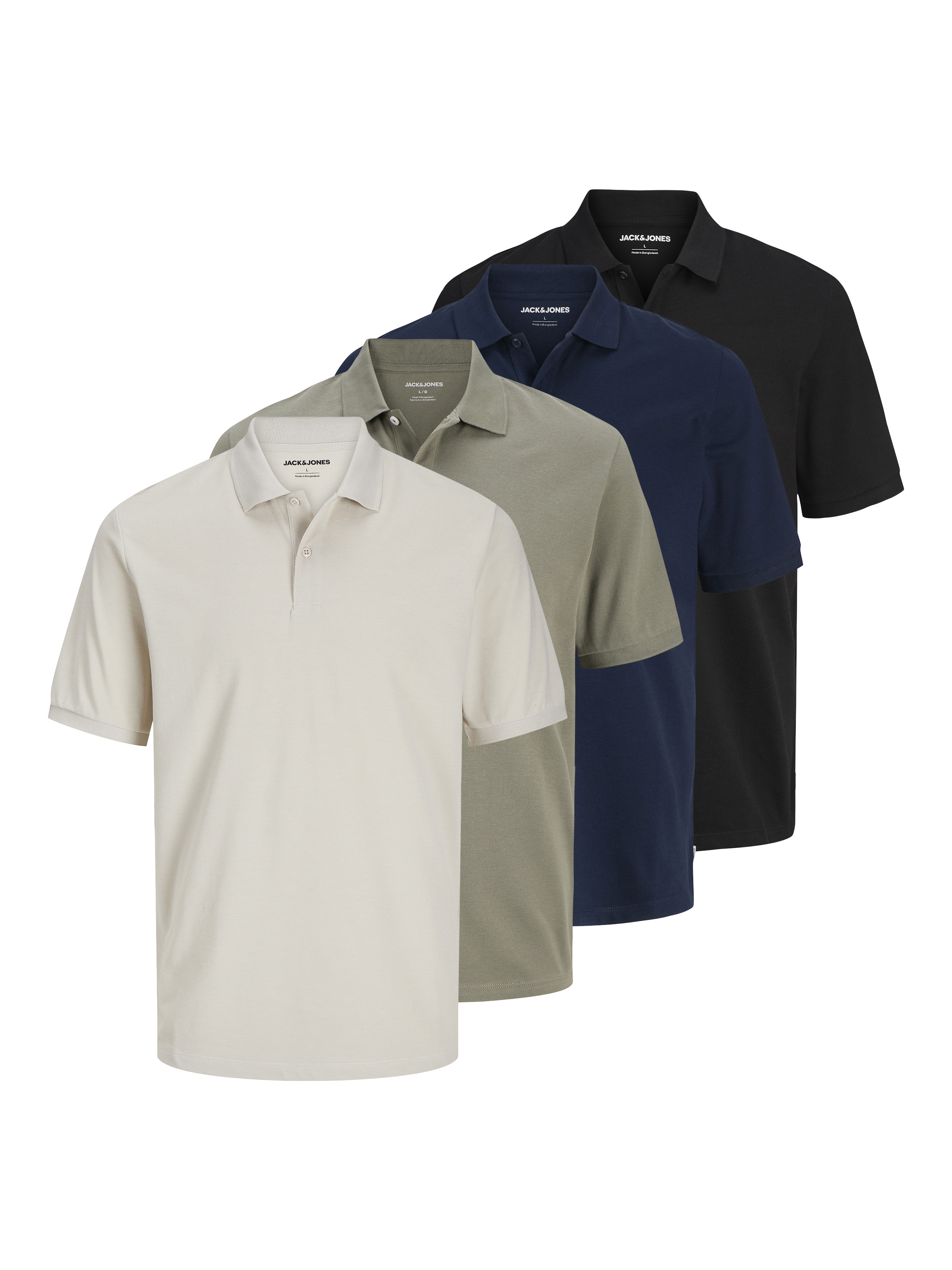 Jack & Jones Poloshirt "JJKANE POLO SS 4PK MP" Packung, 4 Baumwollmischung, regular fit