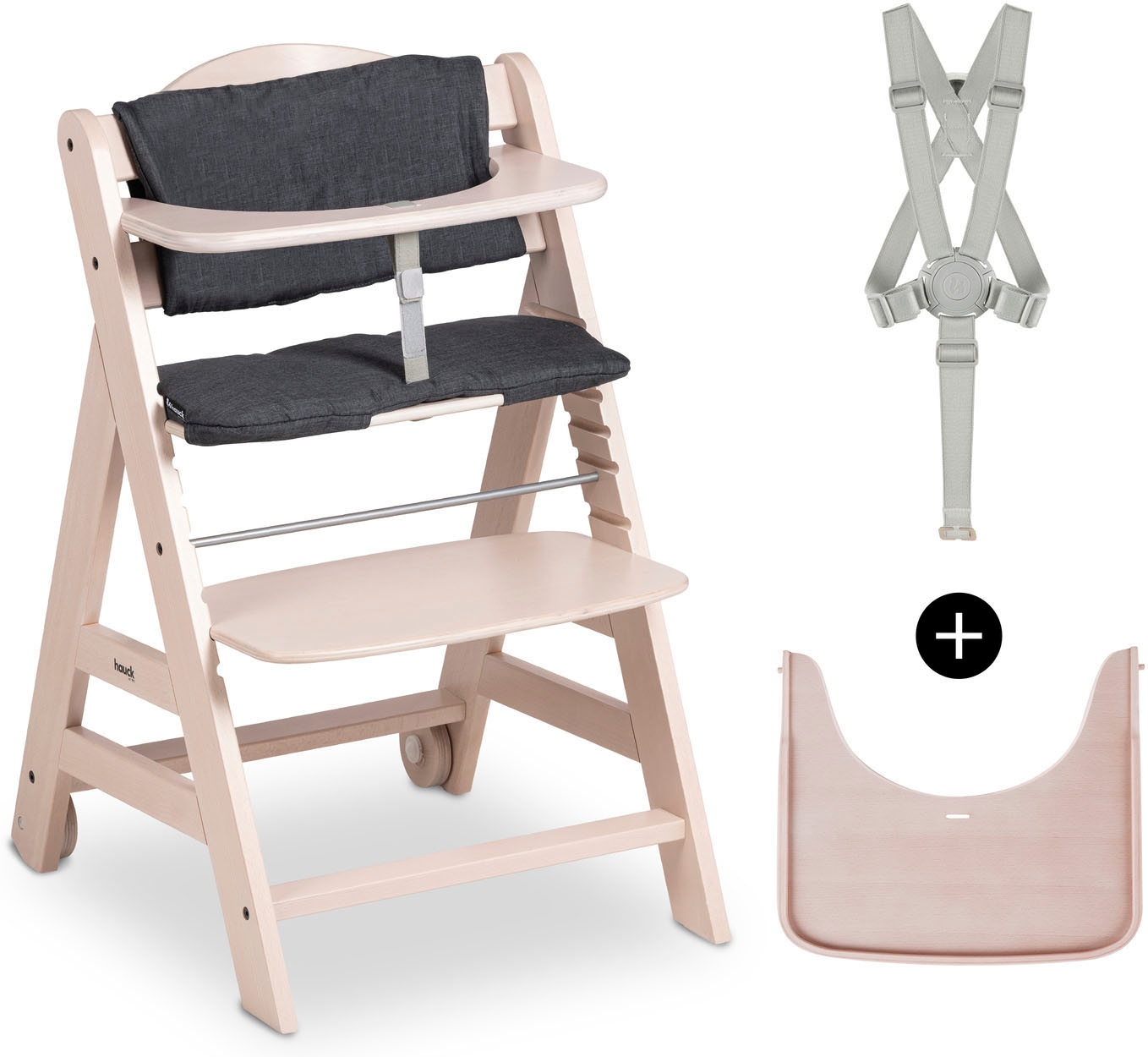 Hauck Hochstuhl "Beta+" () mit Holzrädern; FSC - schützt Wald günstig online kaufen