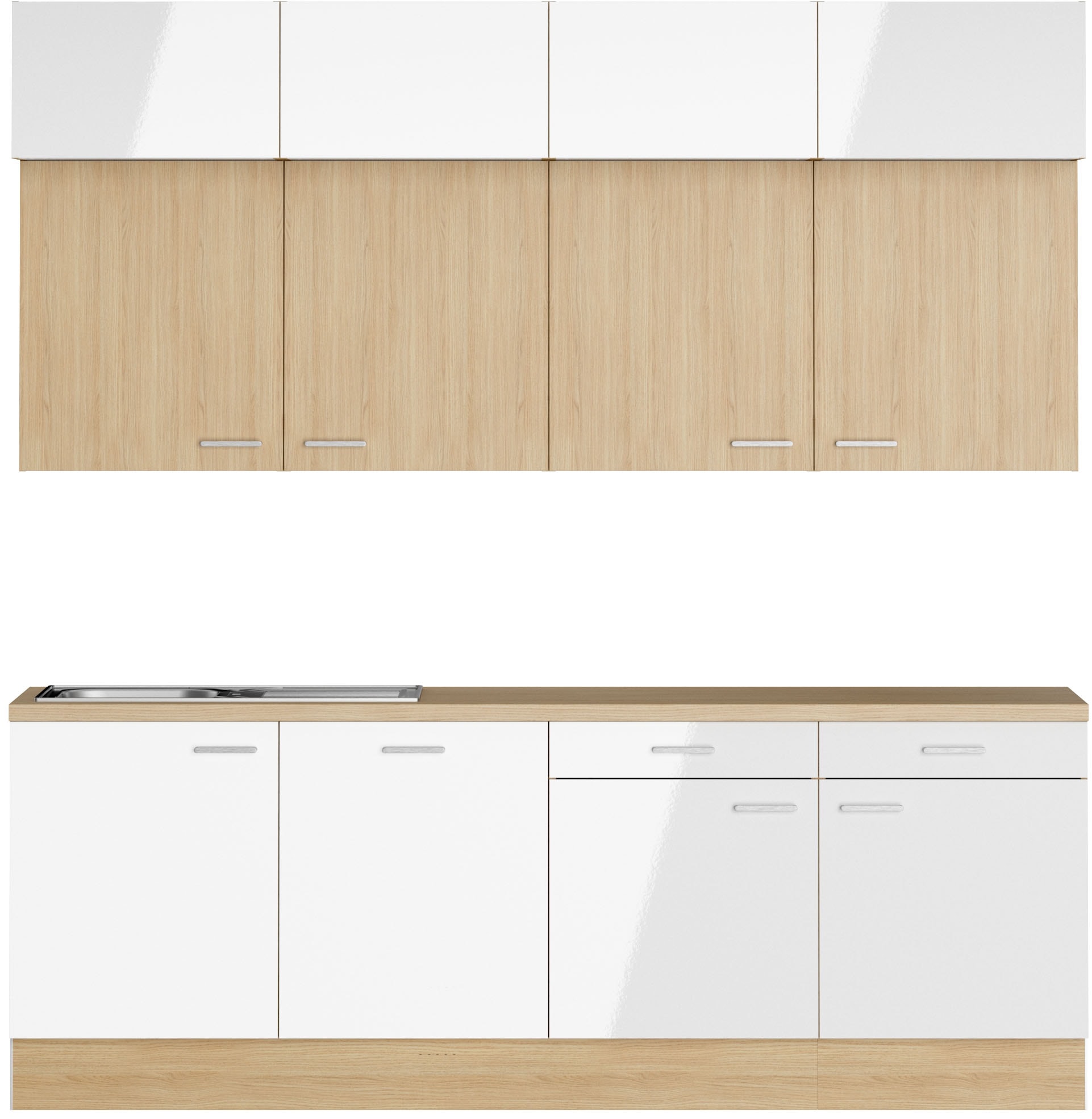 KOCHSTATION "KS-Lucy" Breite 240 cm, Soft-Close, inkl. Zubehör, wahlweise mit Geschirrspüler