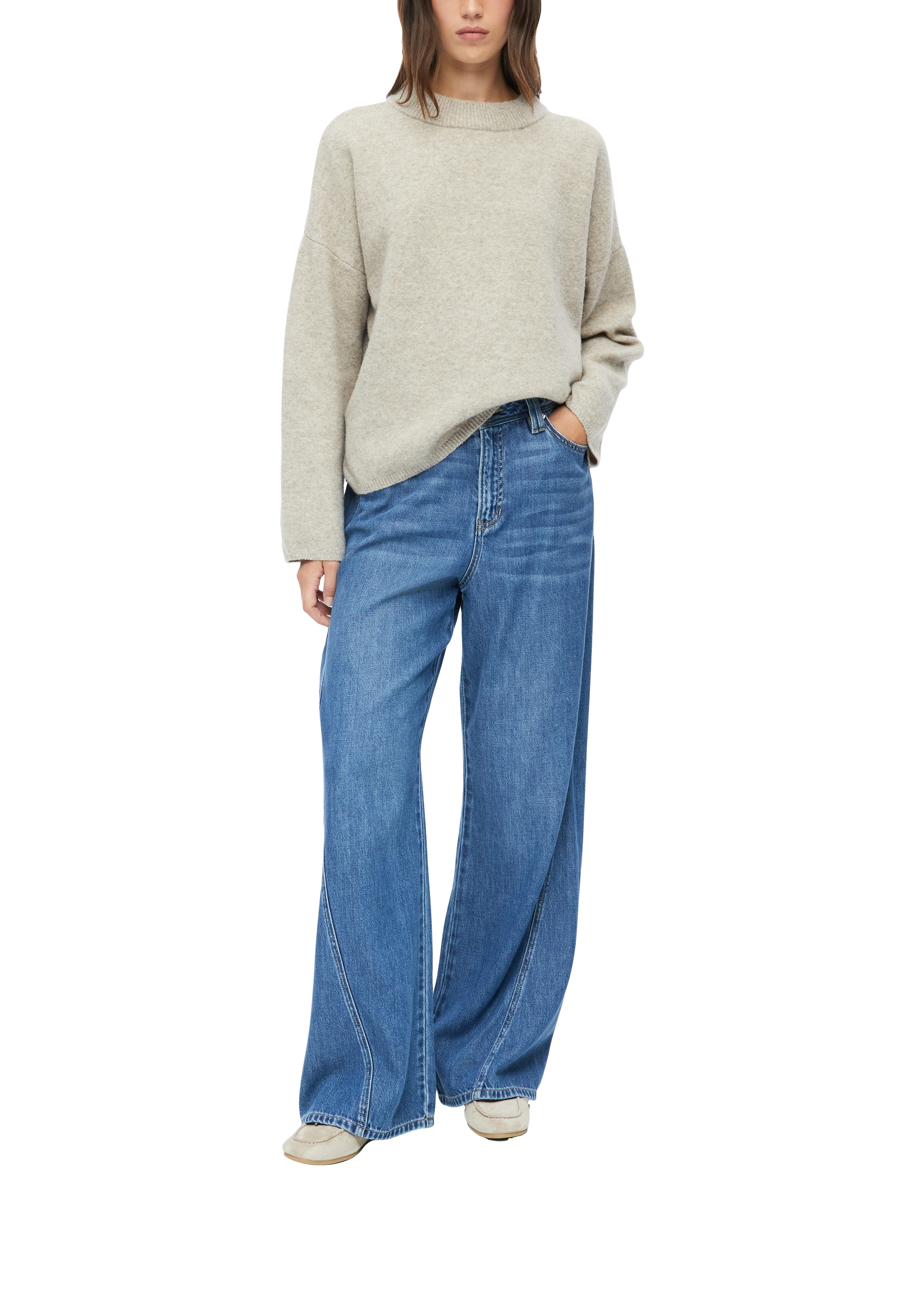 s.Oliver Strickpullover Langarmpullover mit Stehkragen / mit Wolle und Stretch