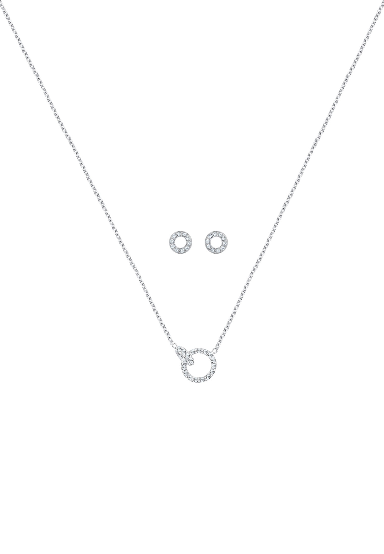 Elli Schmuckset »Kreis Glas Kristalle 925 Sterling Silber«