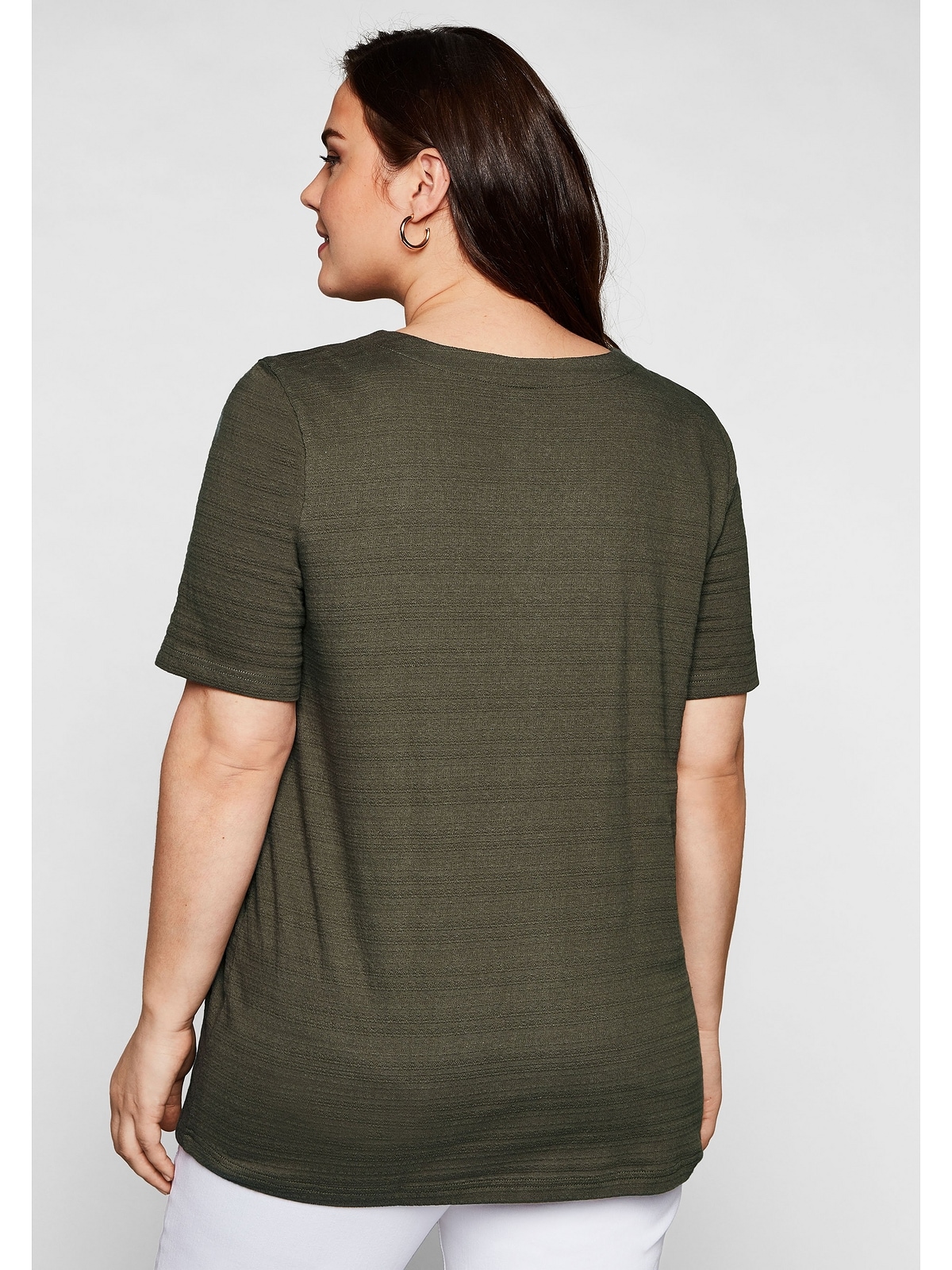 Sheego T-Shirt »Große Größen«, BAUR in bestellen Bindeband | für mit Jacquard-Optik