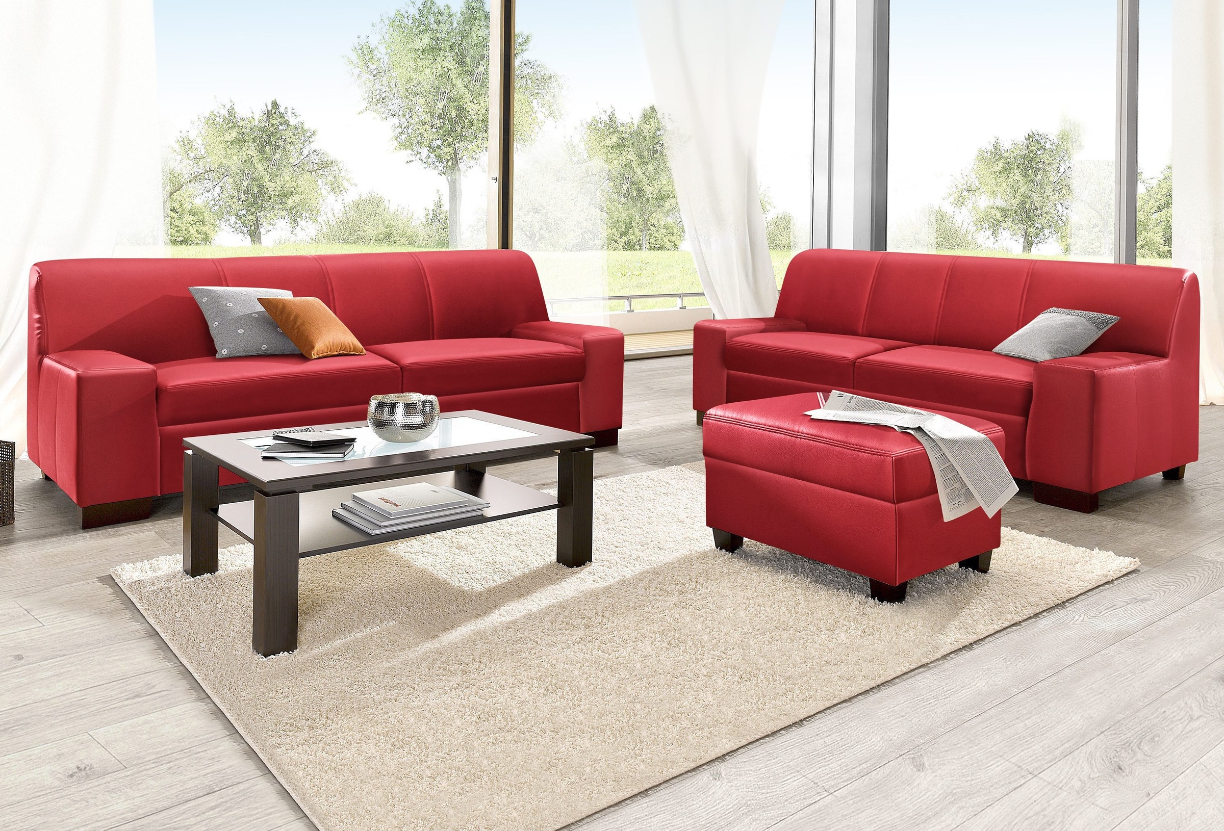 DOMO collection Polstergarnitur "Norma kubisch und zeitlos" Set, 2 Stk. tlg günstig online kaufen