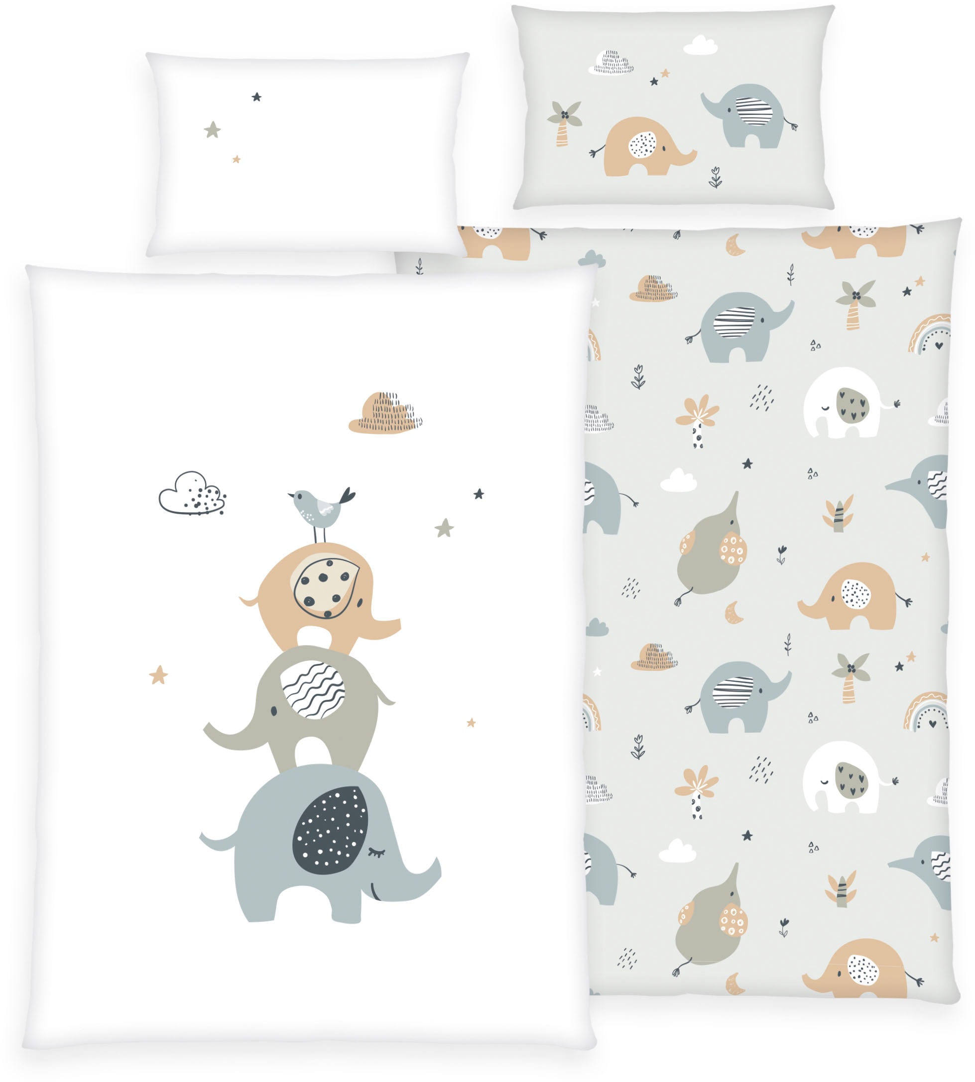 Baby Best Babybettwäsche »babybest Elephants«, (2 tlg.), mit liebevollem Motiv