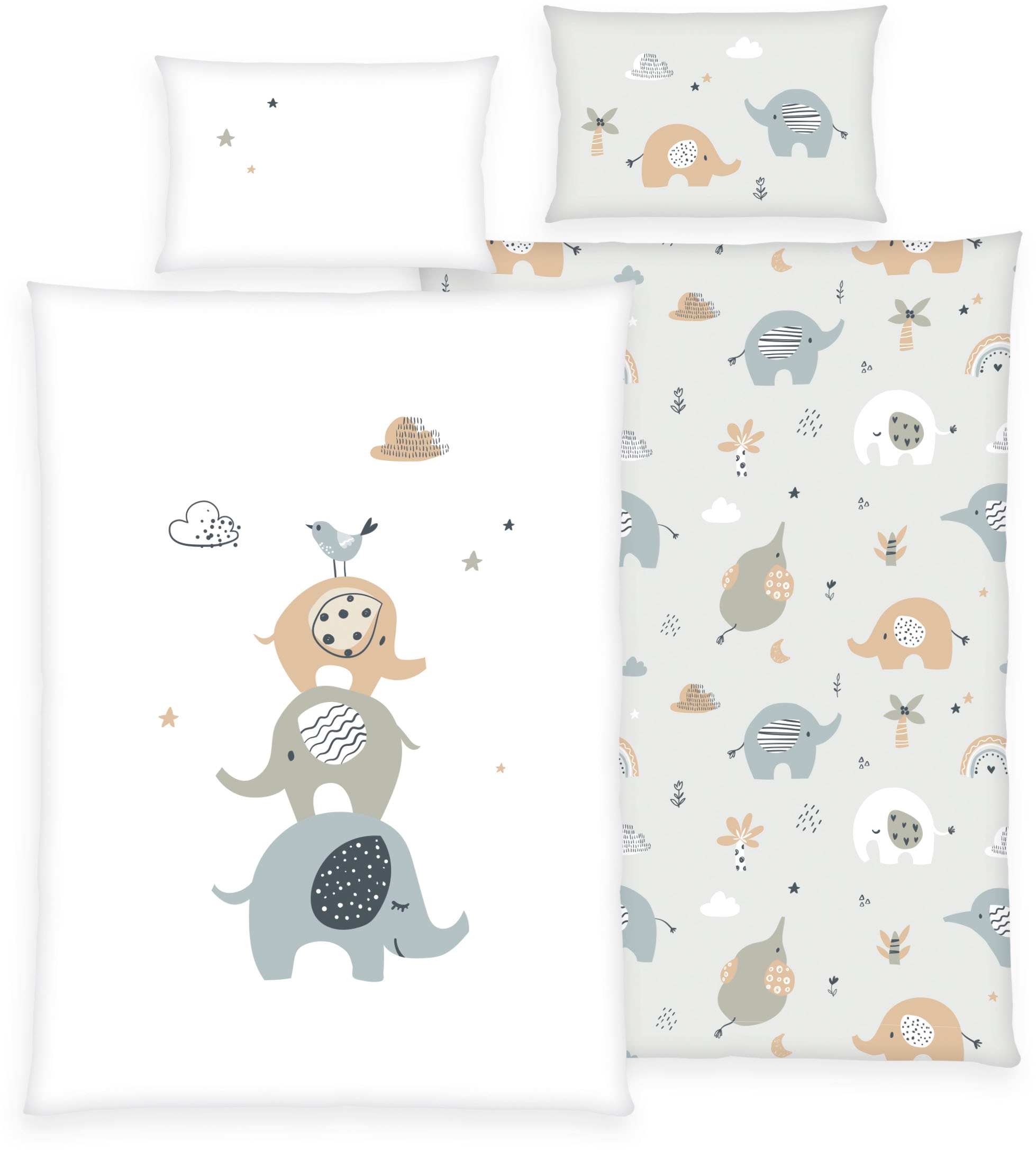 Baby Best Babybettwäsche "babybest Elephants" 2 Stk. tlg. mit liebevollem M günstig online kaufen