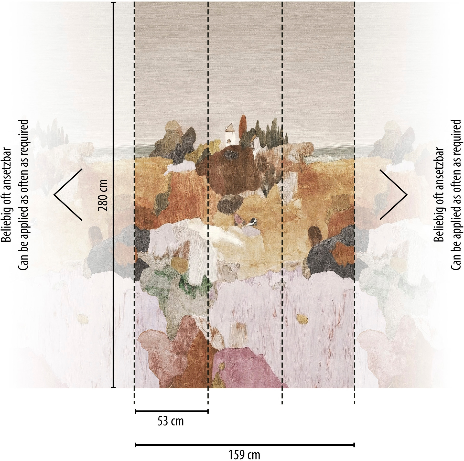 living walls Fototapete »The Wall 4 Eyecatcher – Abstrakte Grafiklandschaft Vlies-Fototapete« Motiv | matt | naturalistisch leicht strukturiert Abstrakte Grafiklandschaft mit fließender Tiefenwirkung