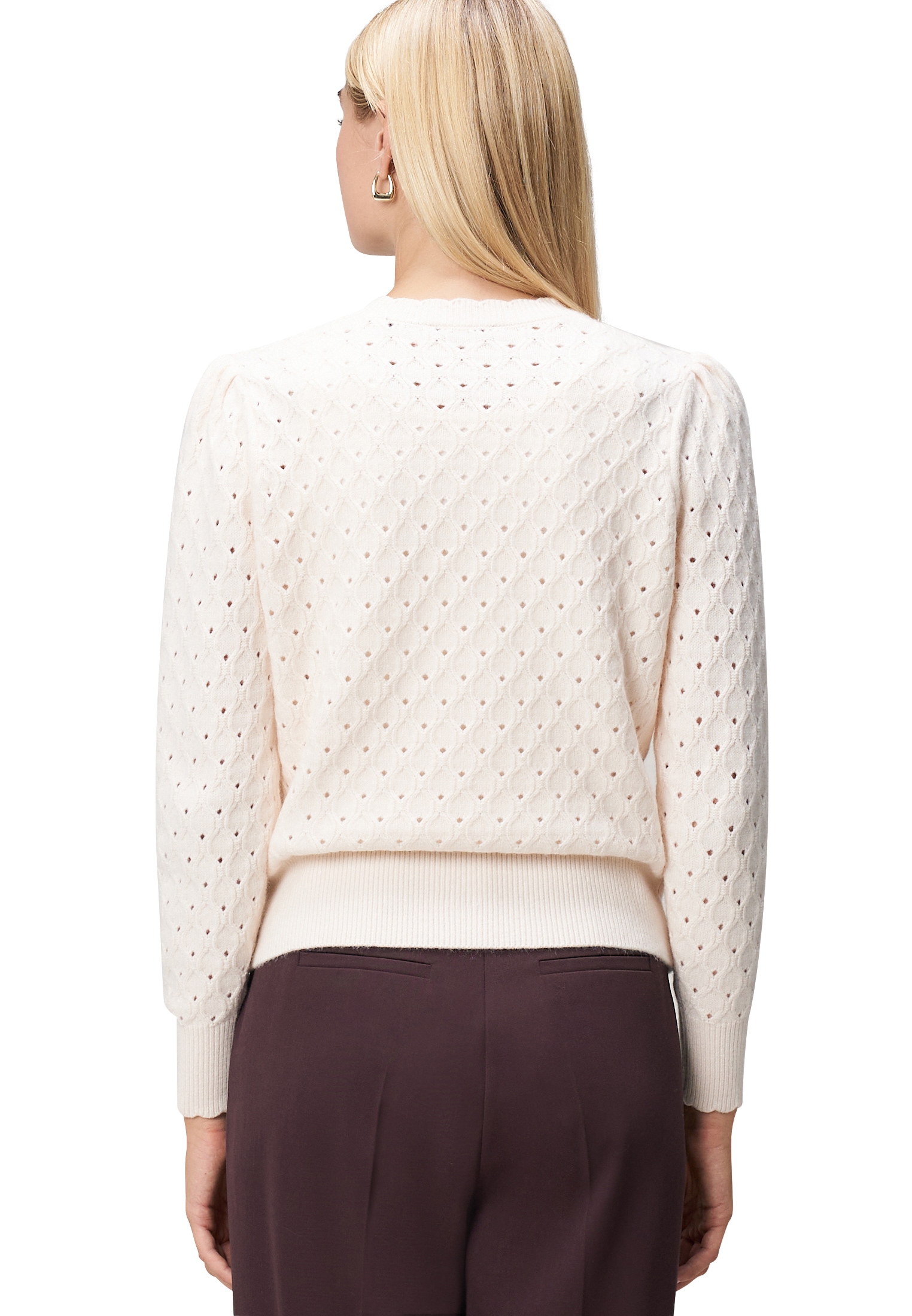 Zero Strickpullover »Damen Pullover mit Lochstrickmuster« 1 Stk. tlg. Lochmuster