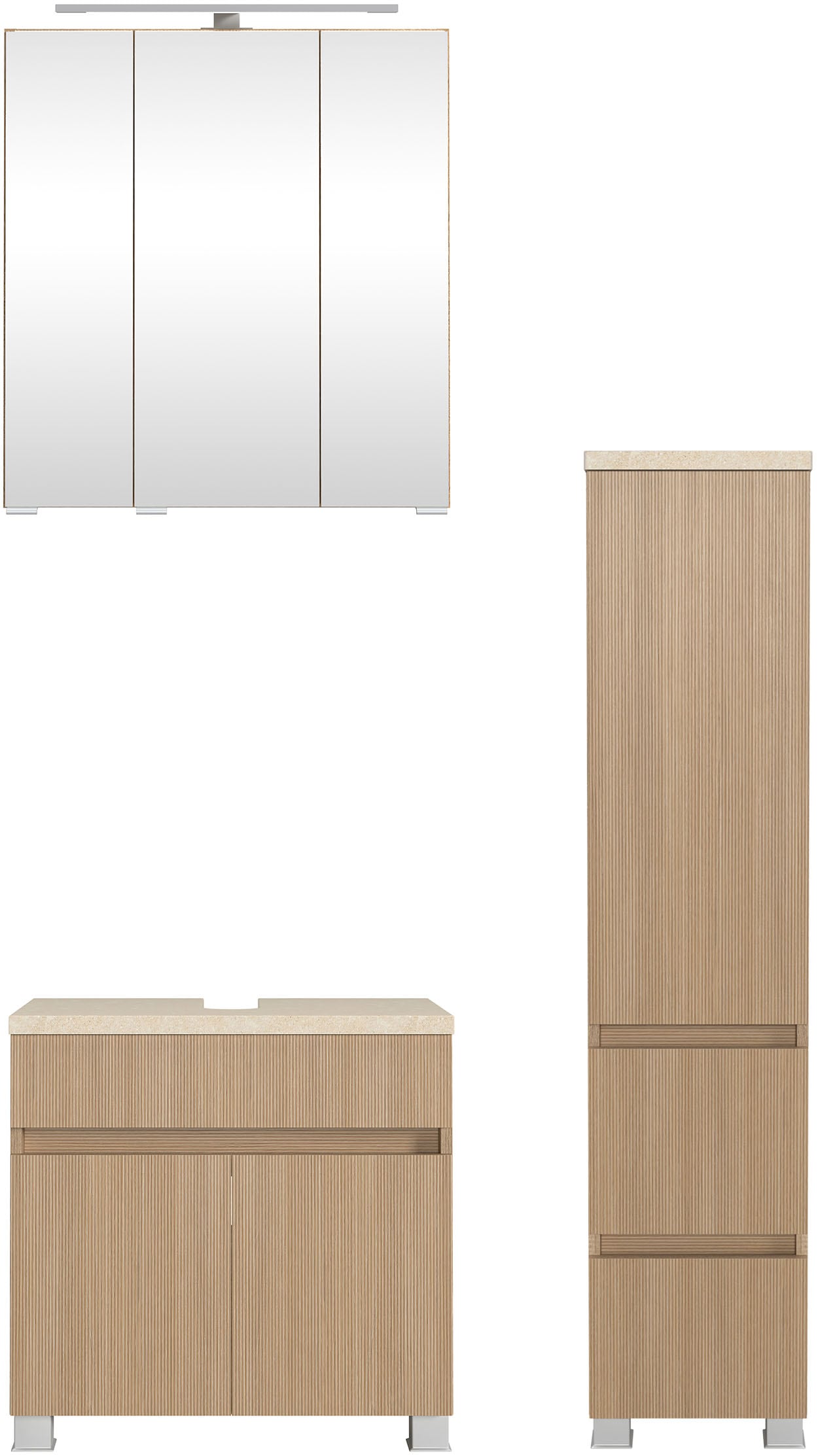 welltime Badmöbel-Set "Set 90 cm breit, Badmöbel mit LED-Beleuchtung", Held günstig online kaufen