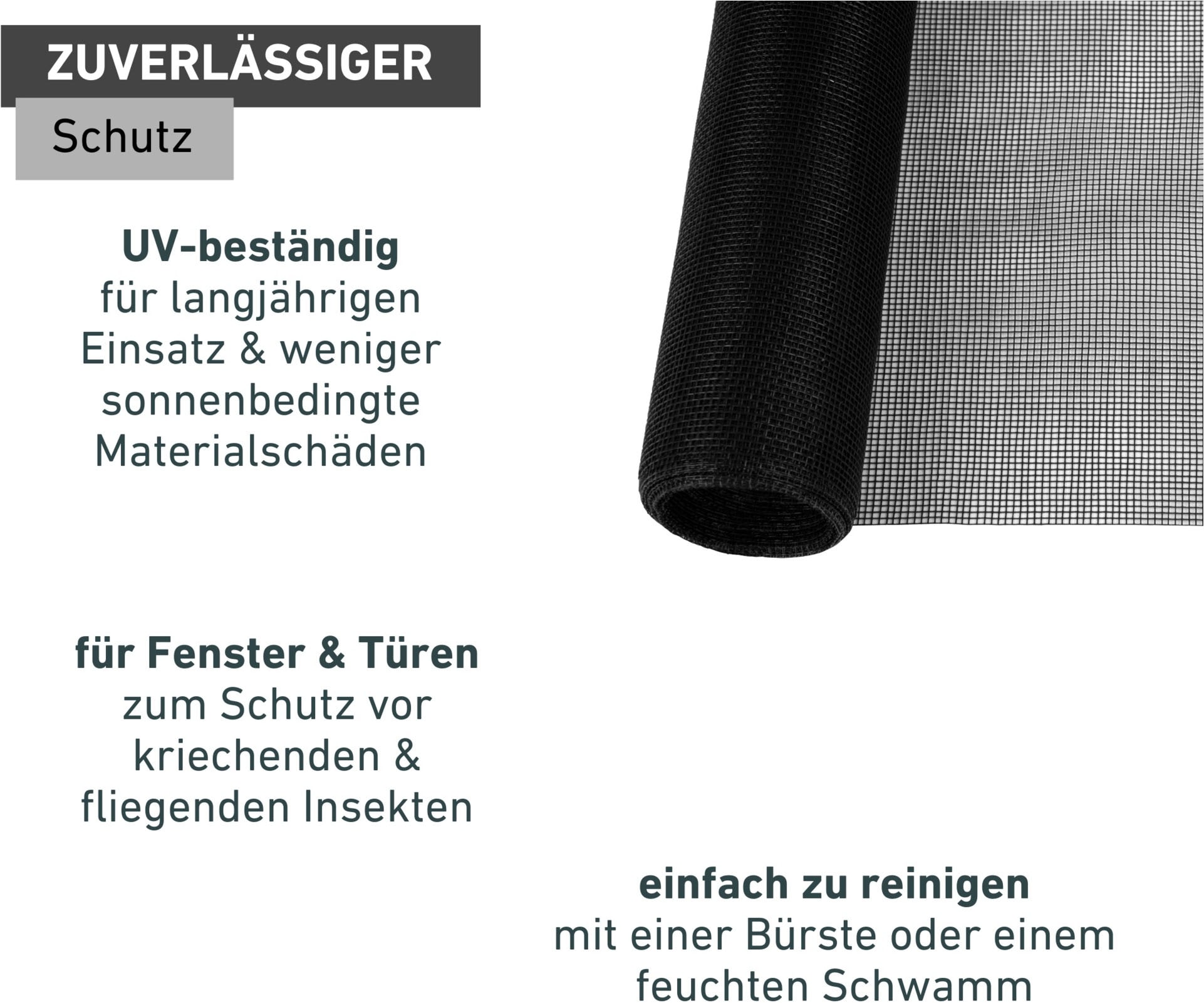 Windhager Fliegengitter-Gewebe »Perfect View aus Fiberglas für Fenster, Balkon- und Terrassentüren« 1 Stk. tlg. Insektenschutzgitter erhältlich in 140 x 150 cm oder 120 x 250 cm