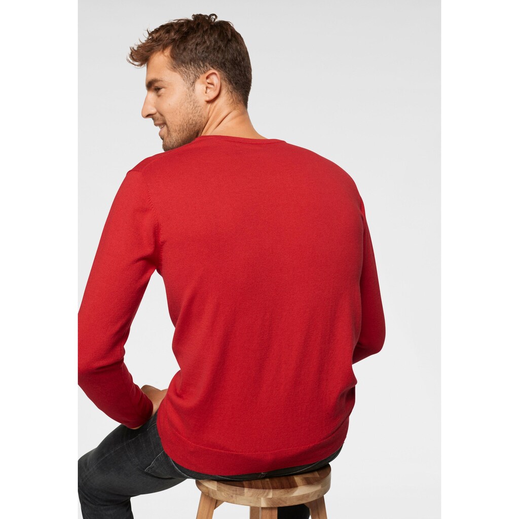 Gant Strickpullover »COTTON WOOL CREW«, Feinstrickpulli mit Rundhalsausschnitt