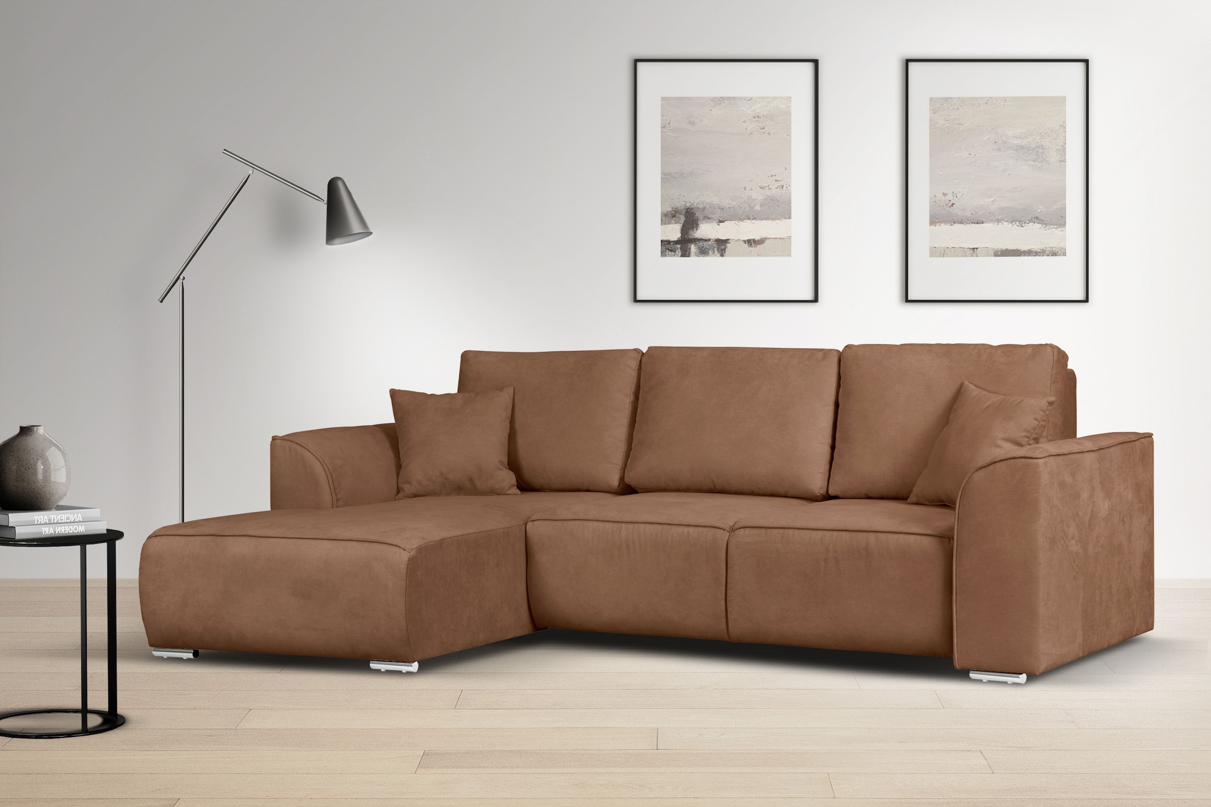 OTTO home Ecksofa "BEATRICE optionale Schlafsofa mit Bettkasten, B/T/H: 265/170/86 cm" L-Form, wahlweise auch mit Bettfunktion und Bettkasten