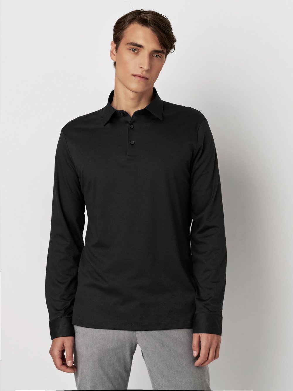 DESOTO Langarm-Poloshirt "Essential Polo Kent 1/1", Mit Rundhalsausschnitt günstig online kaufen