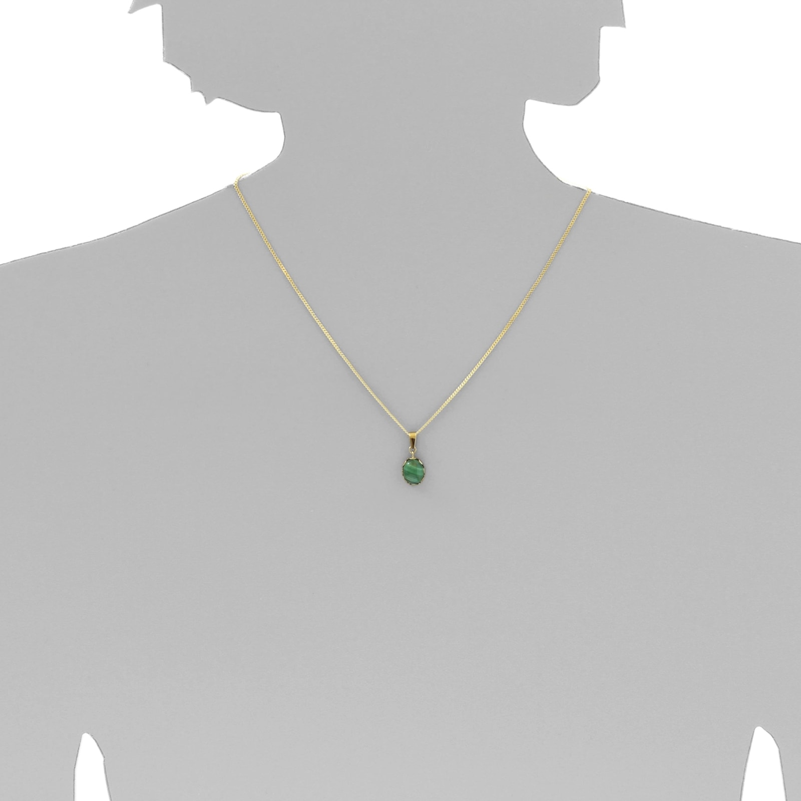 OSTSEE-SCHMUCK Kette und Anhänger Set »- Käthe - Gold 333/000 - Malachit«