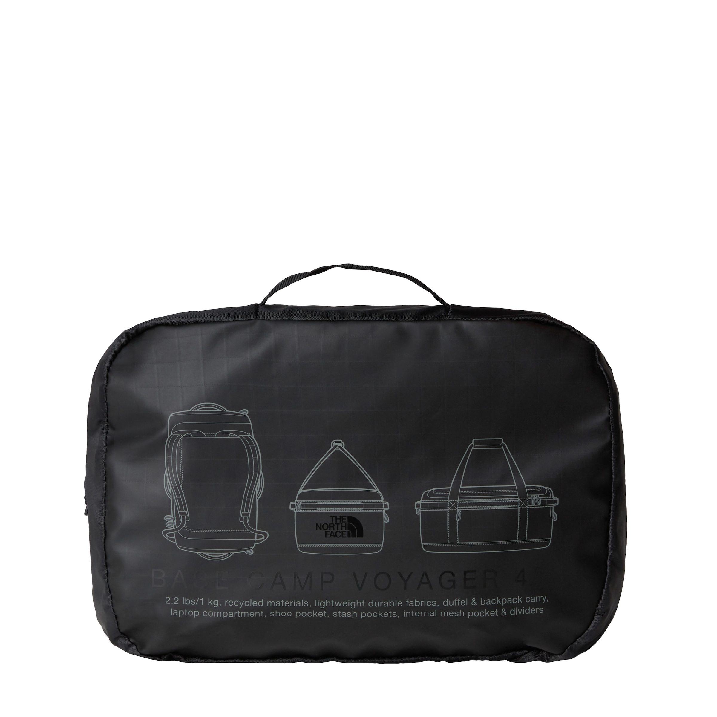 The North Face Sporttasche »BASE CAMP VOYAGER DUFFEL 42L« mit 42 Liter Volumen, mit gepolstertem 15-Zoll-Laptopfach