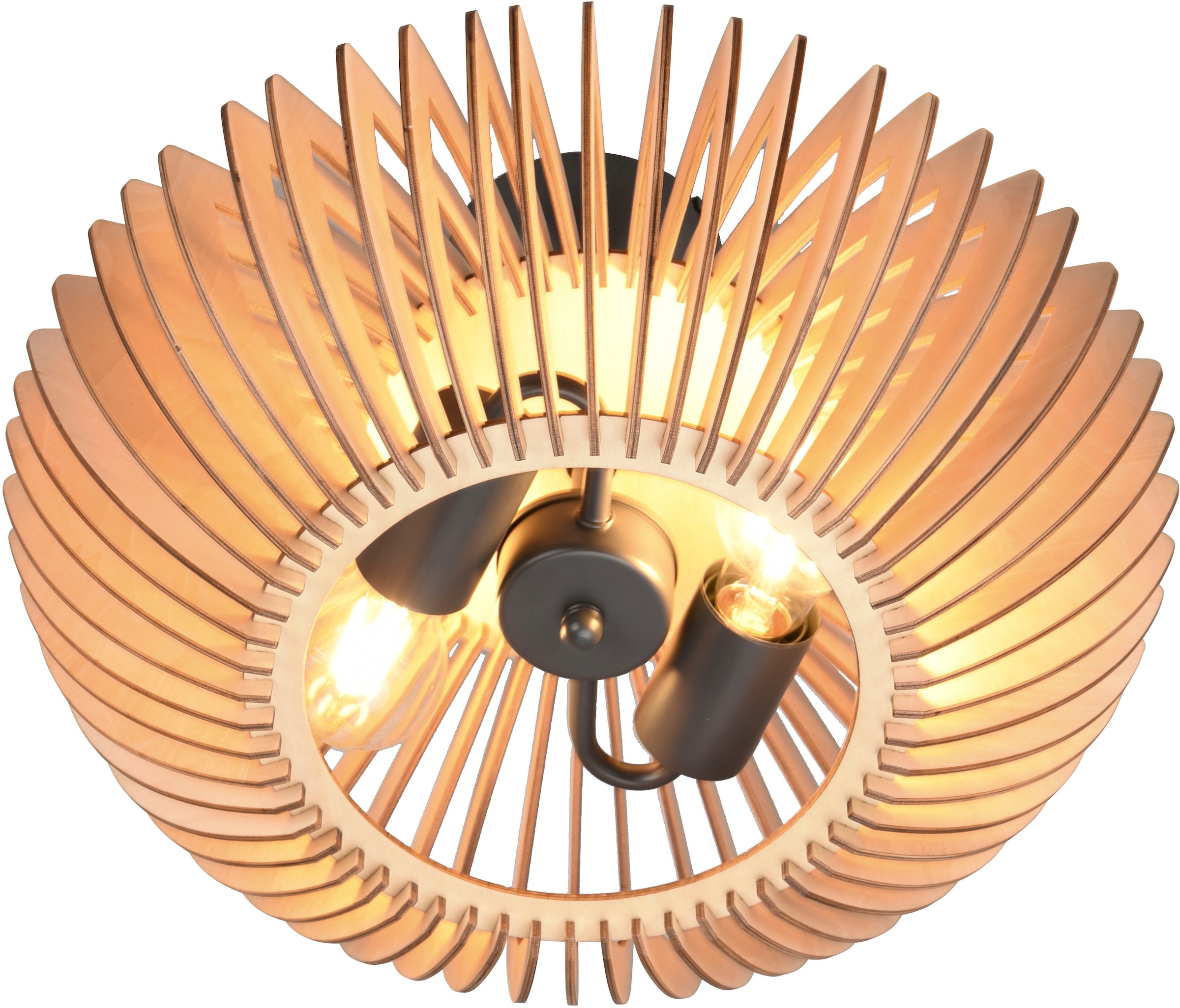 Leuchten Deckenlampe TRIO exkl Ø40cm flammig-flammig, Watt) mit 2 »Colino«, 40 (max 2xE27 Holzschirm Deckenleuchte | Schlafzimmer BAUR