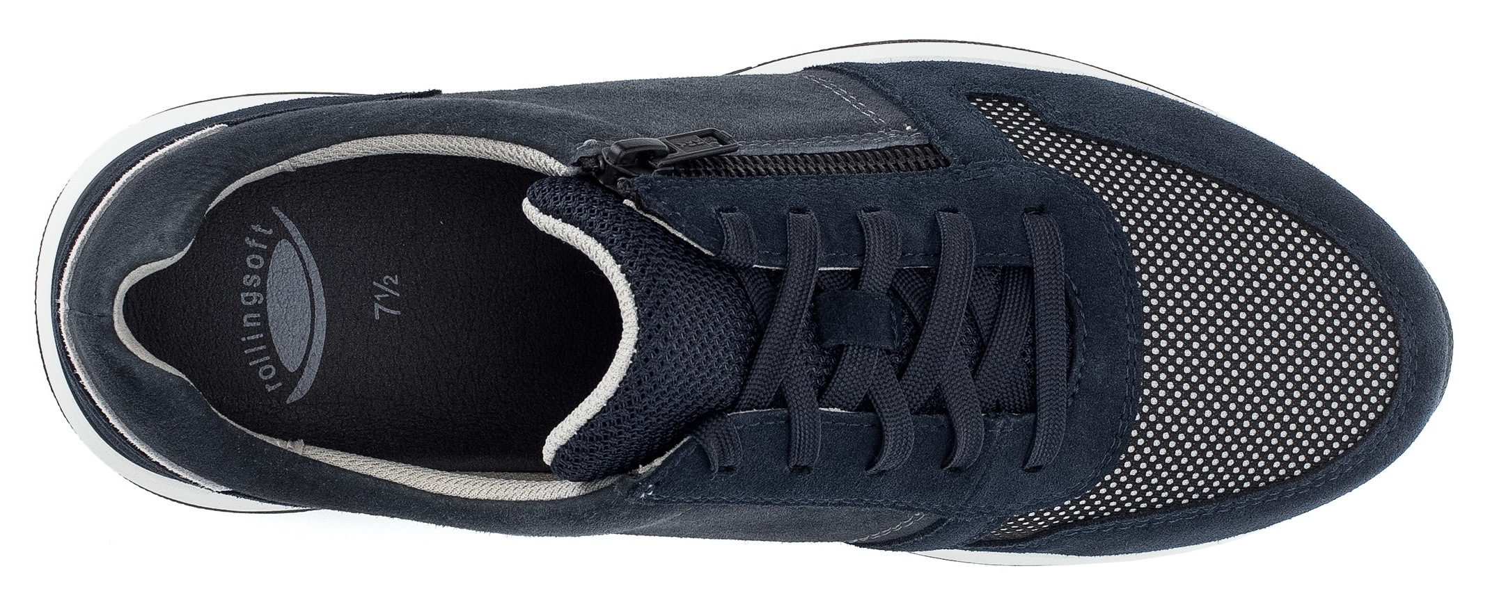 Gabor Rollingsoft Keilsneaker, Freizeitschuh, Halbschuh, Schnürer mit Außenreißverschluss, G-Weite
