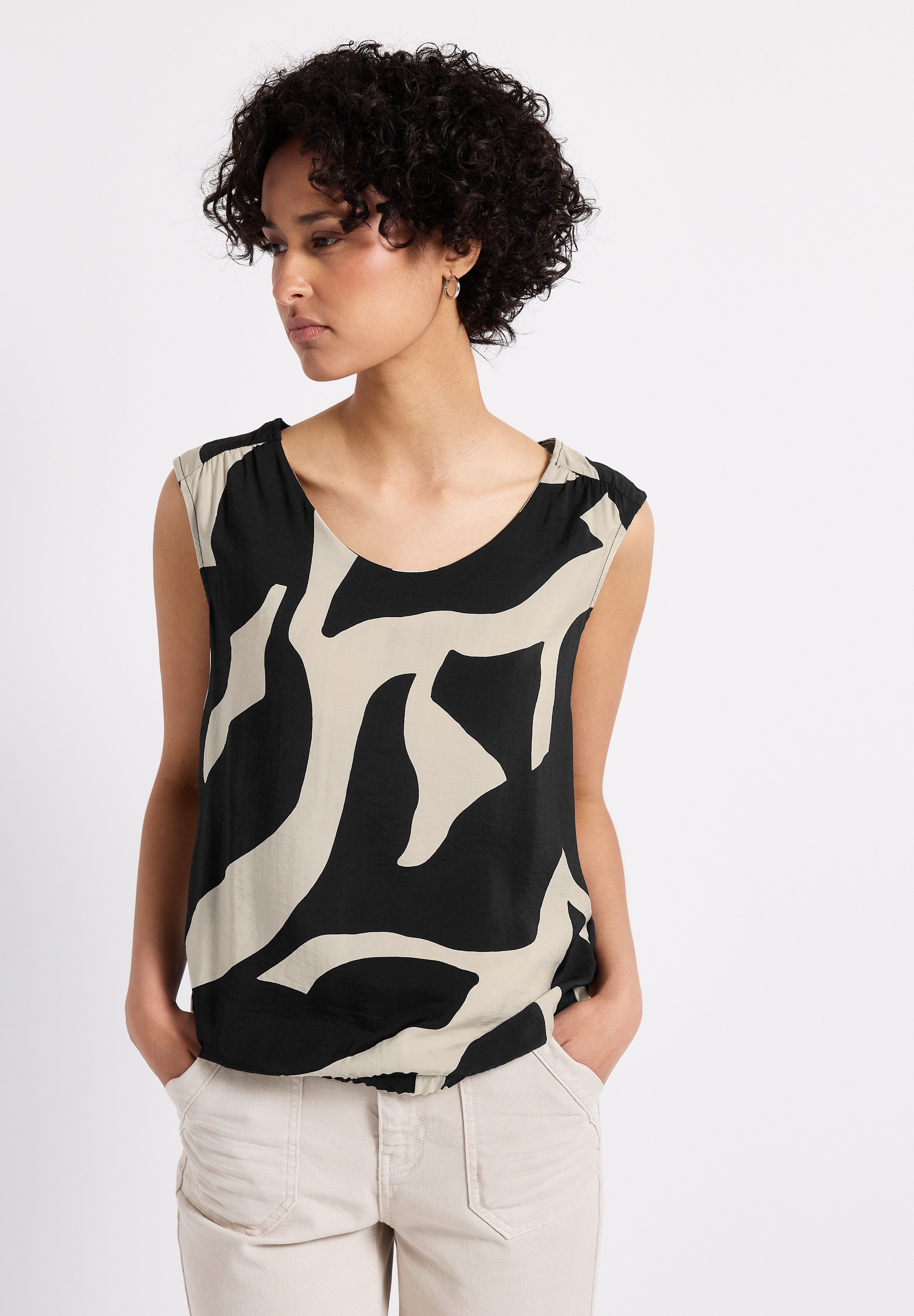 STREET ONE Print-Shirt, mit Elastiksaum günstig online kaufen