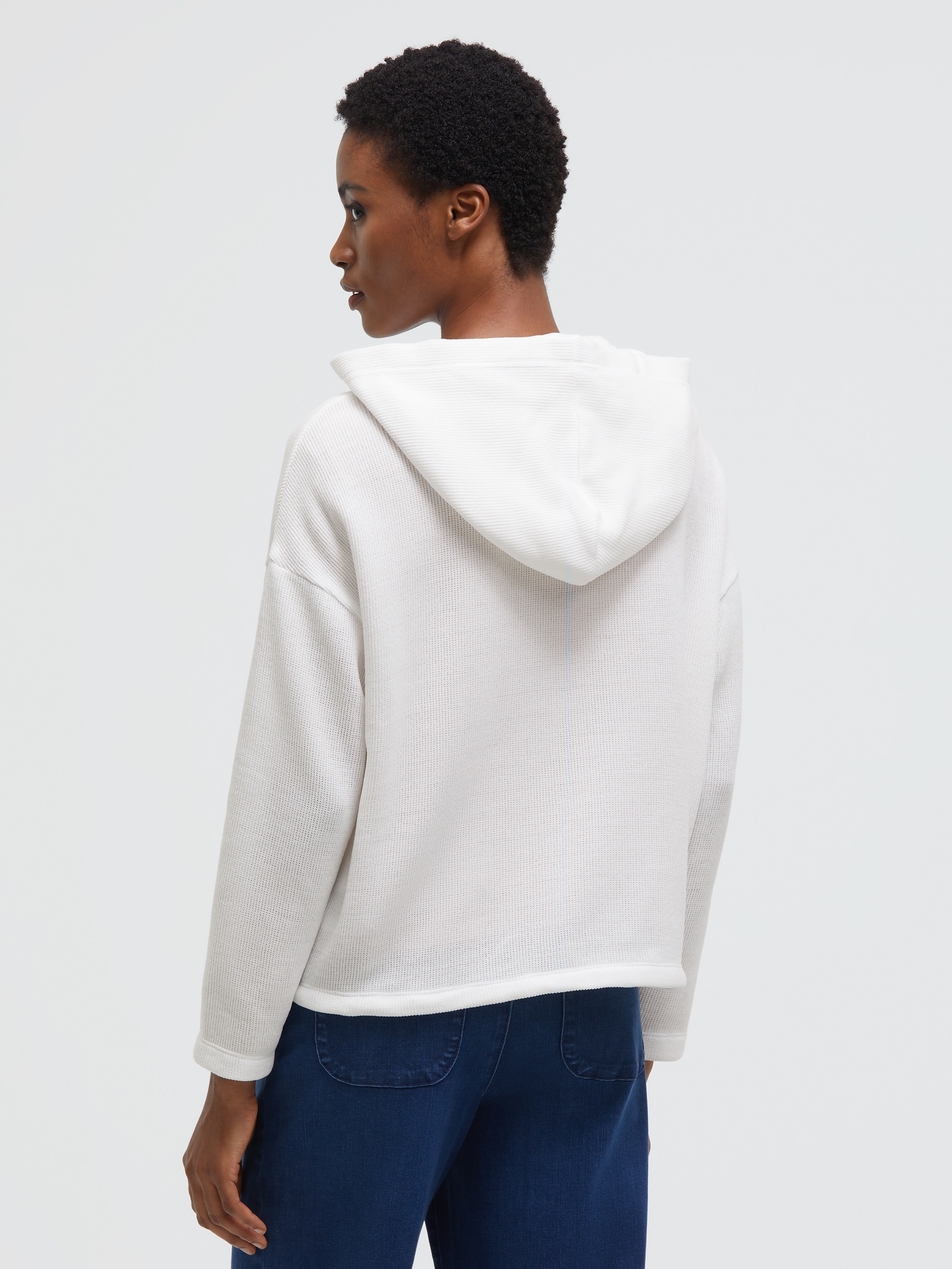 SOCCX Kapuzensweatjacke mit Bindeband am Saum