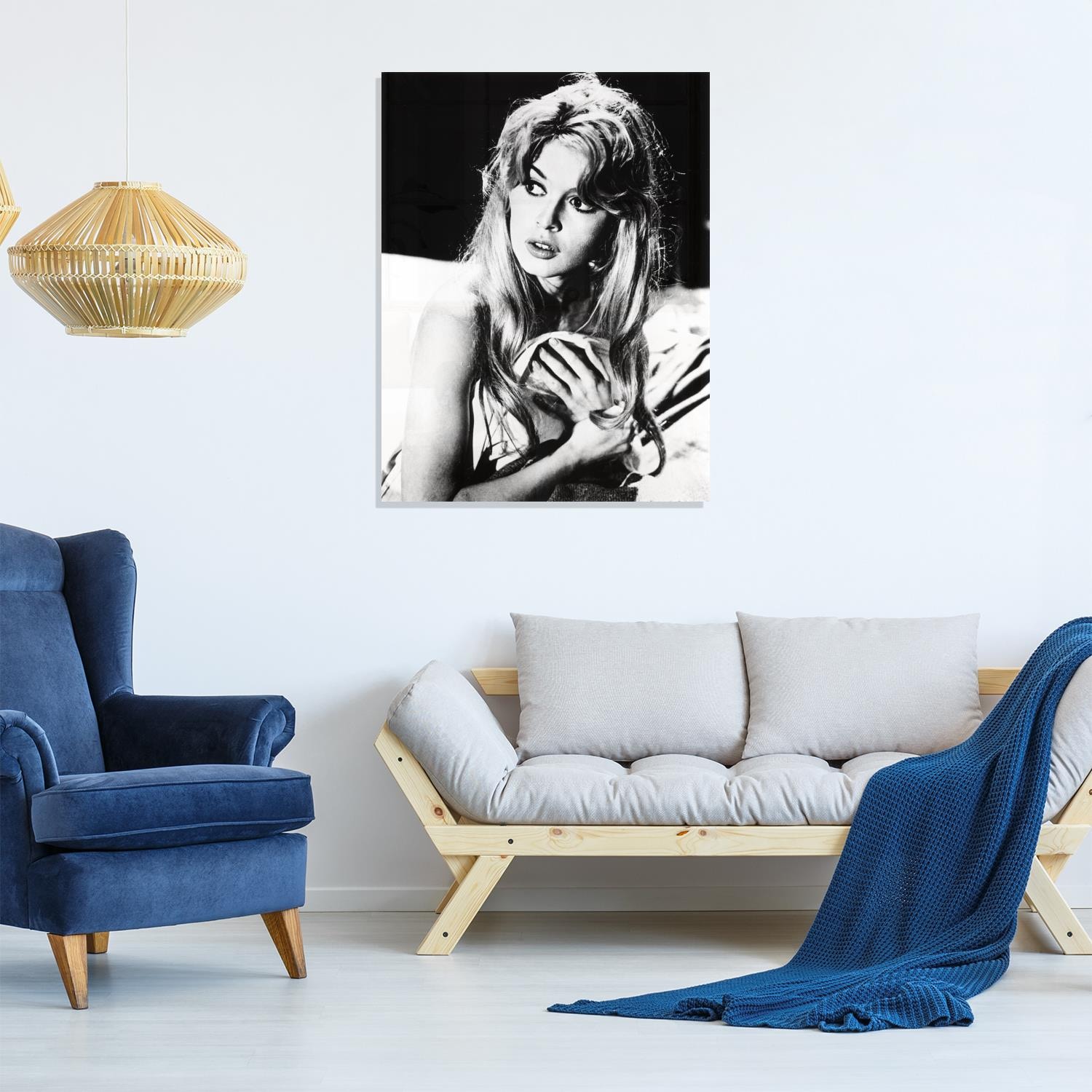 queence Acrylglasbild "Shh", Schwarz-Weiß-Frau-Stars-Portrait, Fine Art-Pri günstig online kaufen