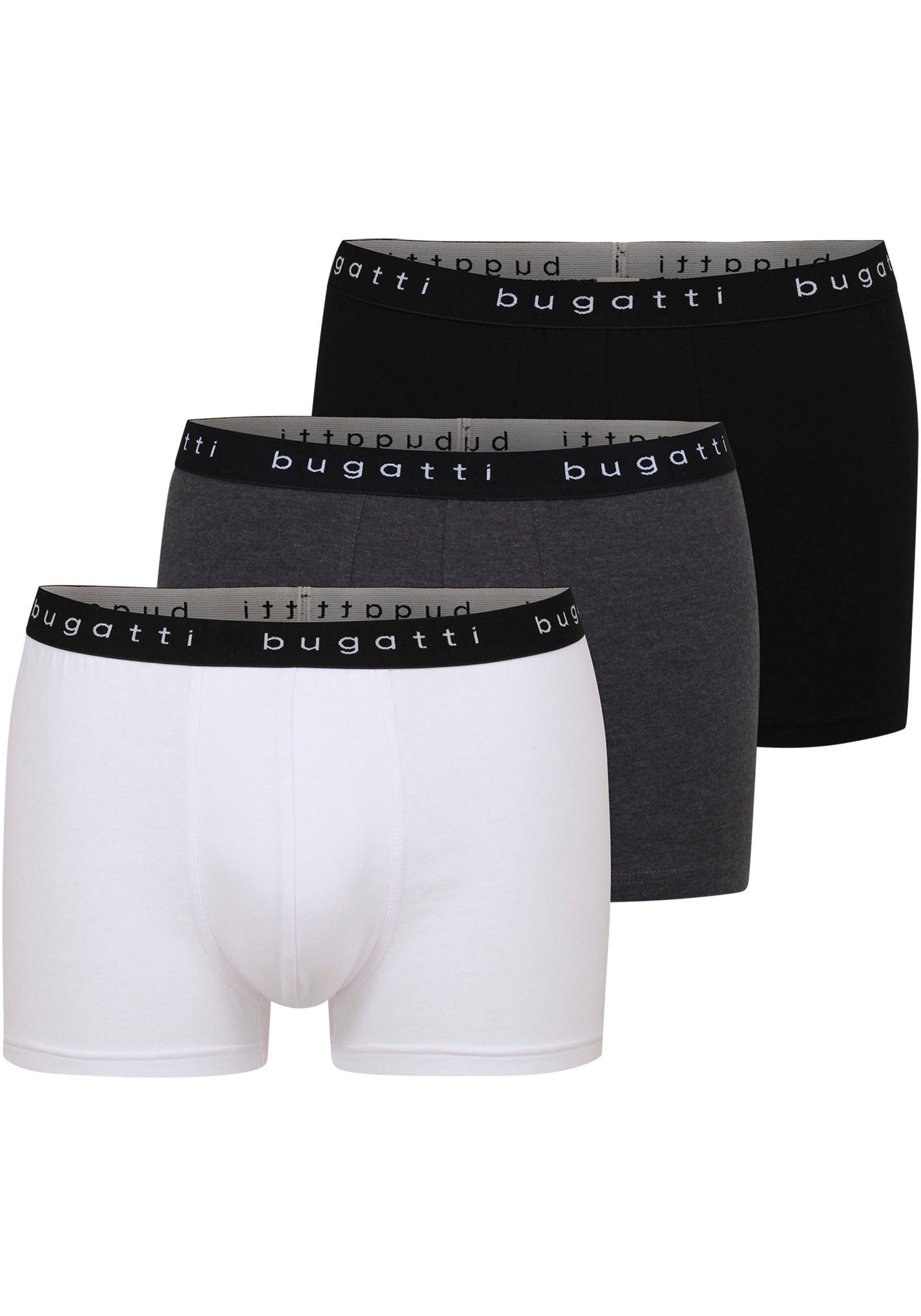 bugatti Boxershorts "Berlin", (Packung, 3 St., 3), mit Logo-Bund