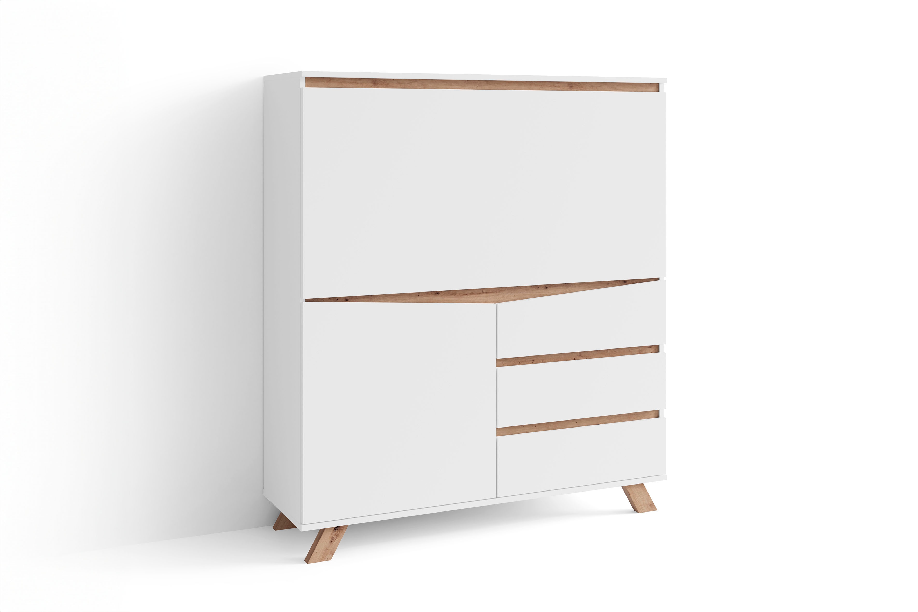 OTTO home Sekretär "Vaux" 1 Stk. tlg. Kaschmir / Artisan Eiche (Eiche-Optik), Klapptür, Stauraum, B: 120 cm