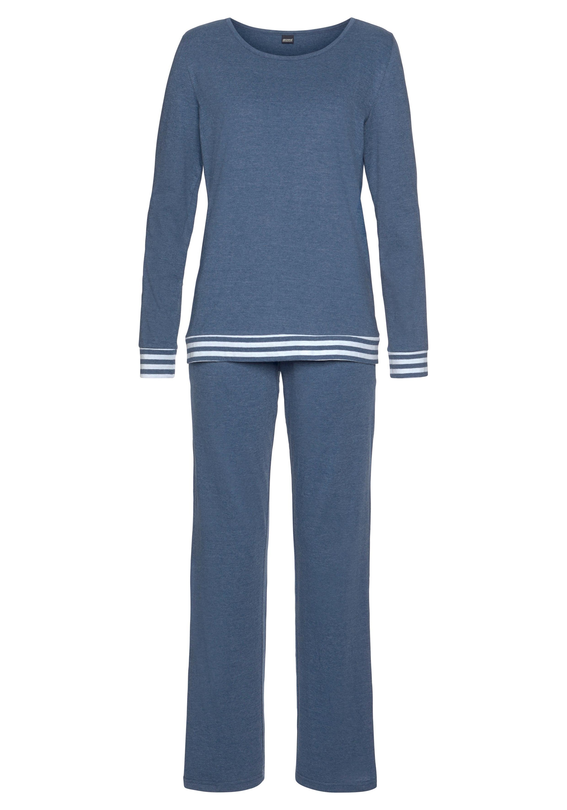 Arizona Pyjama 2 Stk. tlg., mit gestreiften Bündchen günstig online kaufen