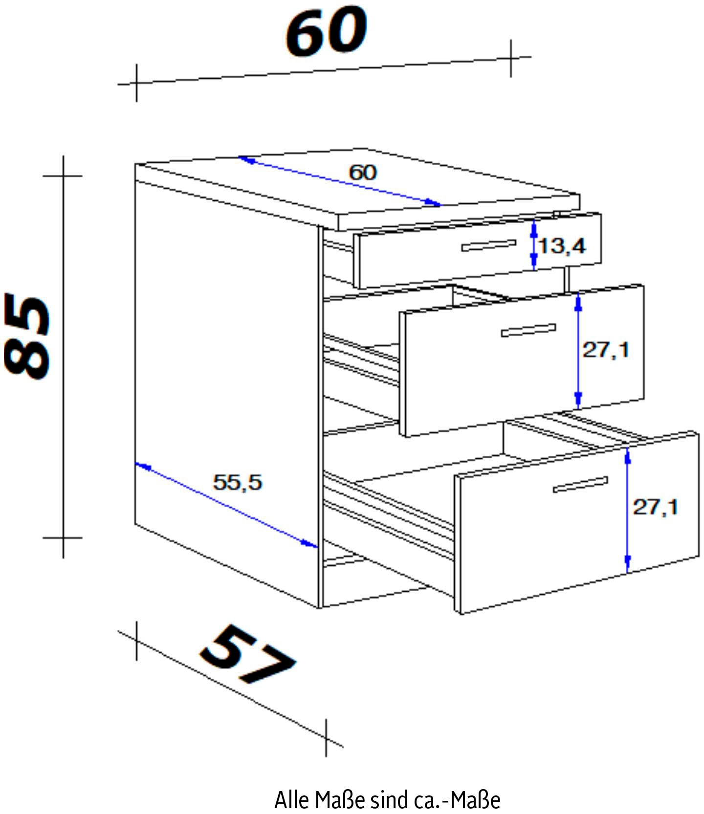 BAUR Auszugsunterschrank | x x 60 »Vintea«, 86 praktischen x H Auszügen mit x Flex-Well T) bestellen cm, 50 (B